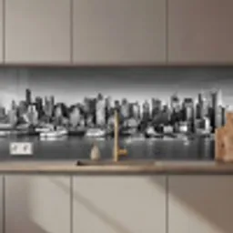 Skyline - Stad - Wolkenkrabbers - Zwart - Wit keuken achterwand 2 middel zz_3dshopping
