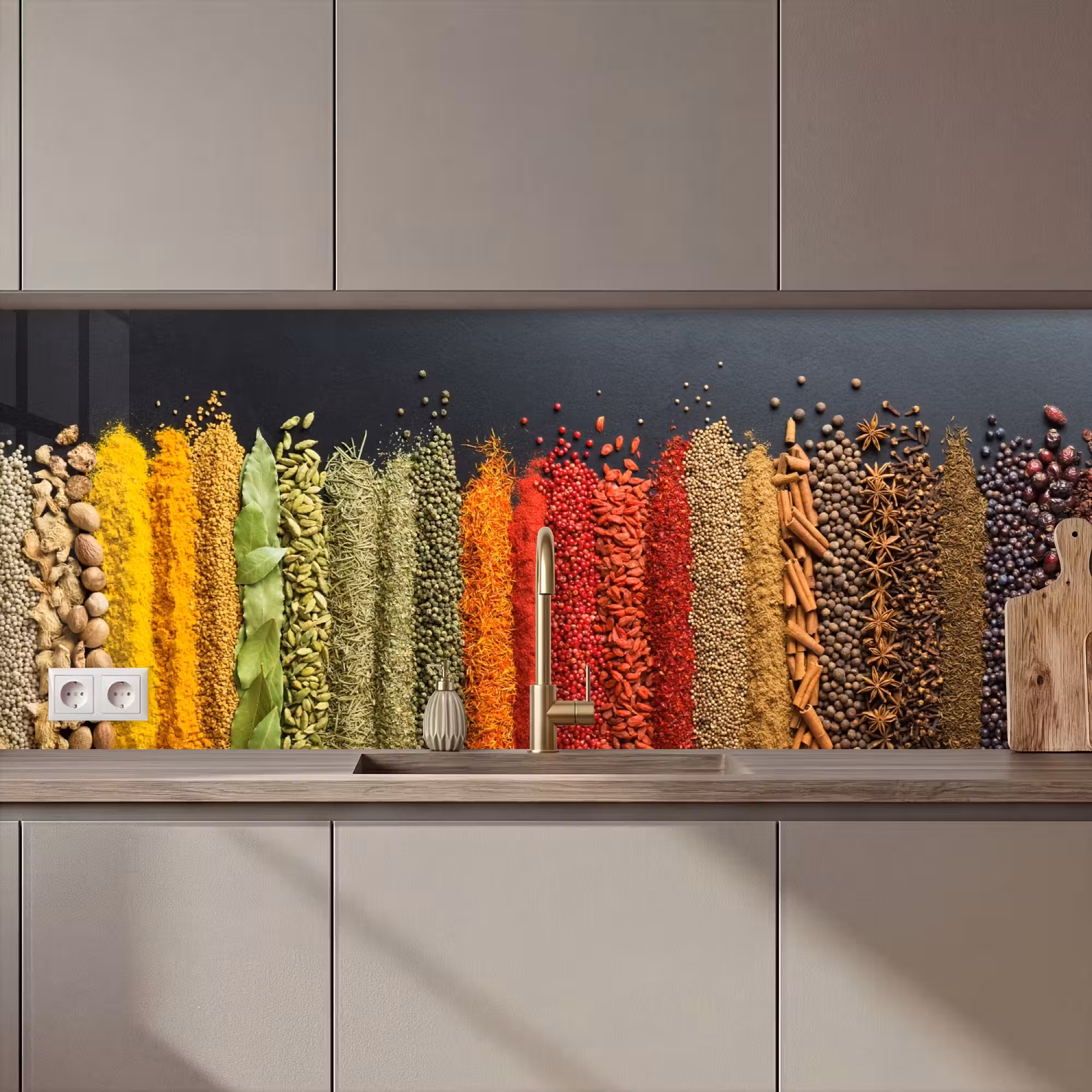 Kitchen Wall Splashback - Spices - Herbs - Jobs - Rainbow