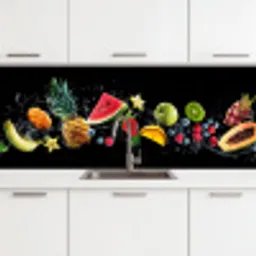 Splash - Fruit - Zwart keuken achterwand 2 middel -3d