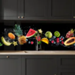 Splash - Fruit - Zwart keuken achterwand 2 middel -sfeer1