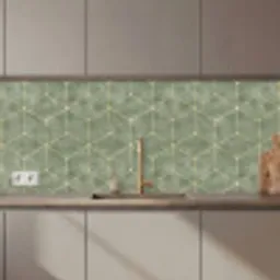 Subtiel - Geometrisch - Goud - Groen keuken achterwand 2 middel 871 zz_3dshopping
