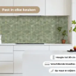 Subtiel - Geometrisch - Goud - Groen keuken achterwand 2 middel 871 -sfeer4_NL