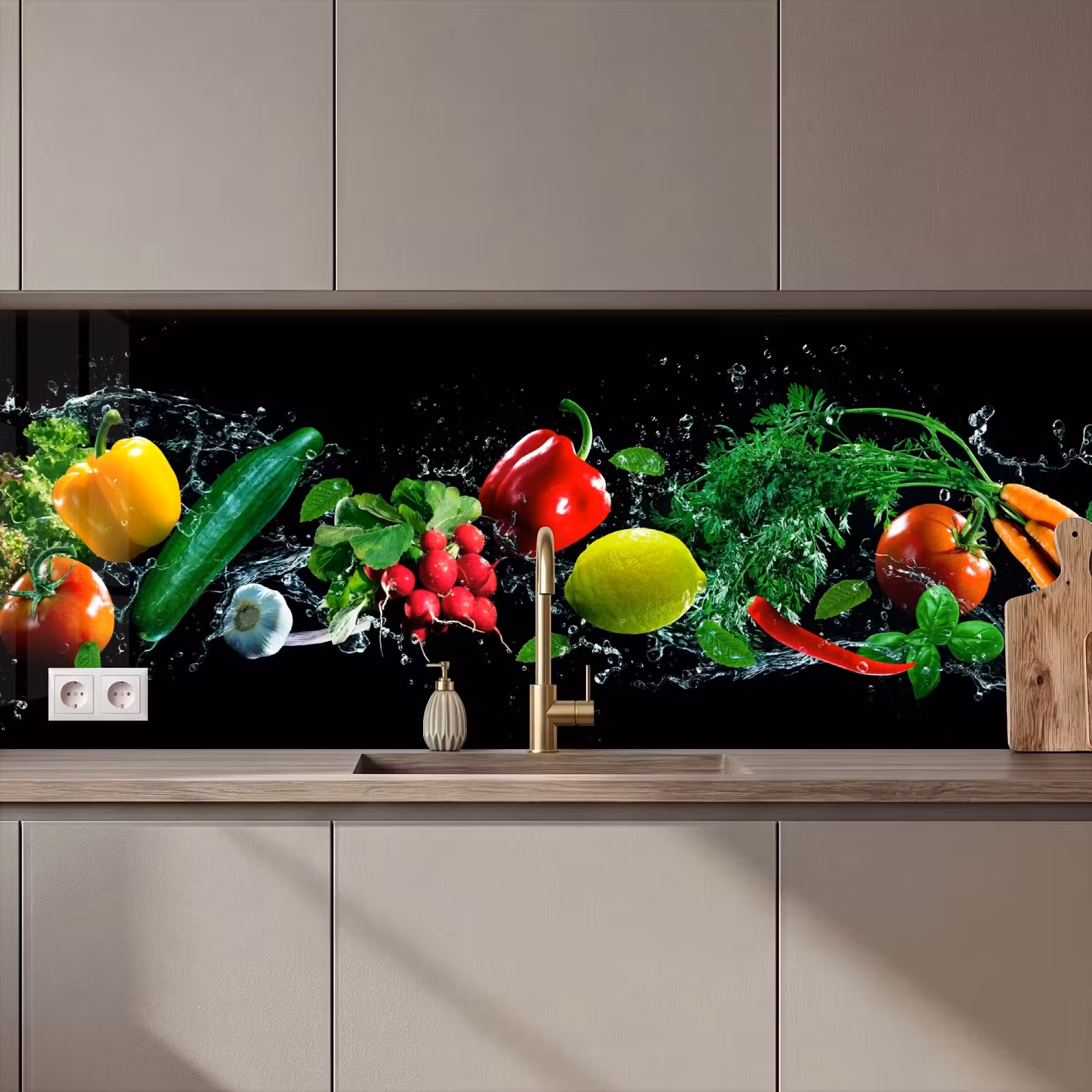 Kitchen Wall Splashback - Vegetable - Splash - Black