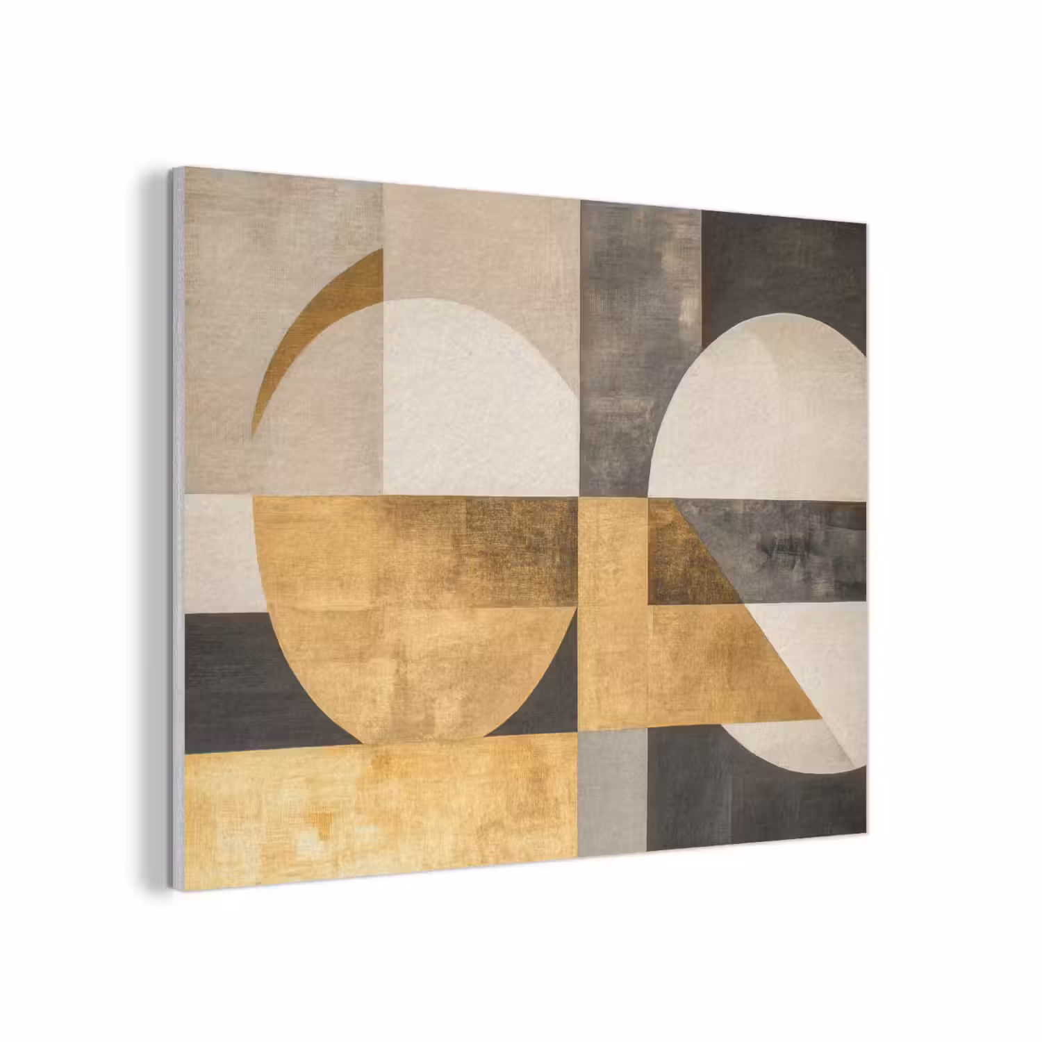 Abstract - Goud - Grijs - Vormen - Geometrisch PET vilt klein -3d