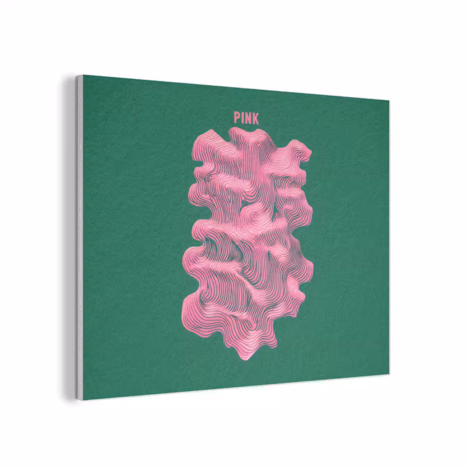Abstract - Pink - Lijnen - Groen PET vilt klein -3d