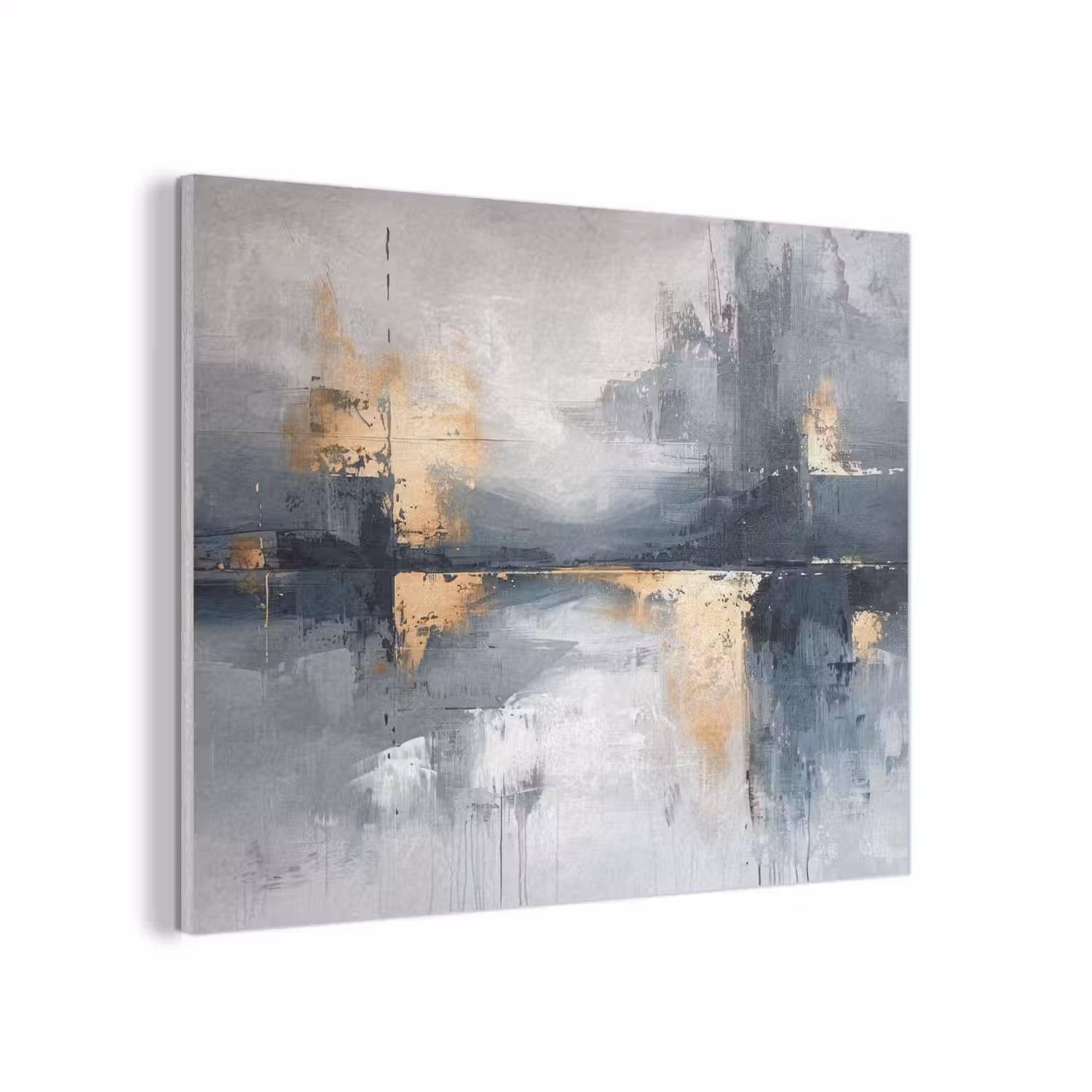 Kunst - Grijs - Goud - Abstract PET vilt klein -3d