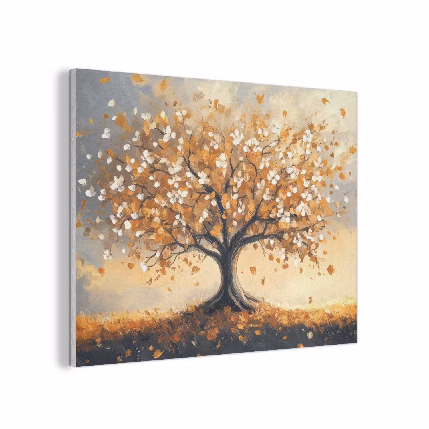 Herfst - Boom - Oranje - Bladeren - Levensboom - Abstract PET vilt klein -3d