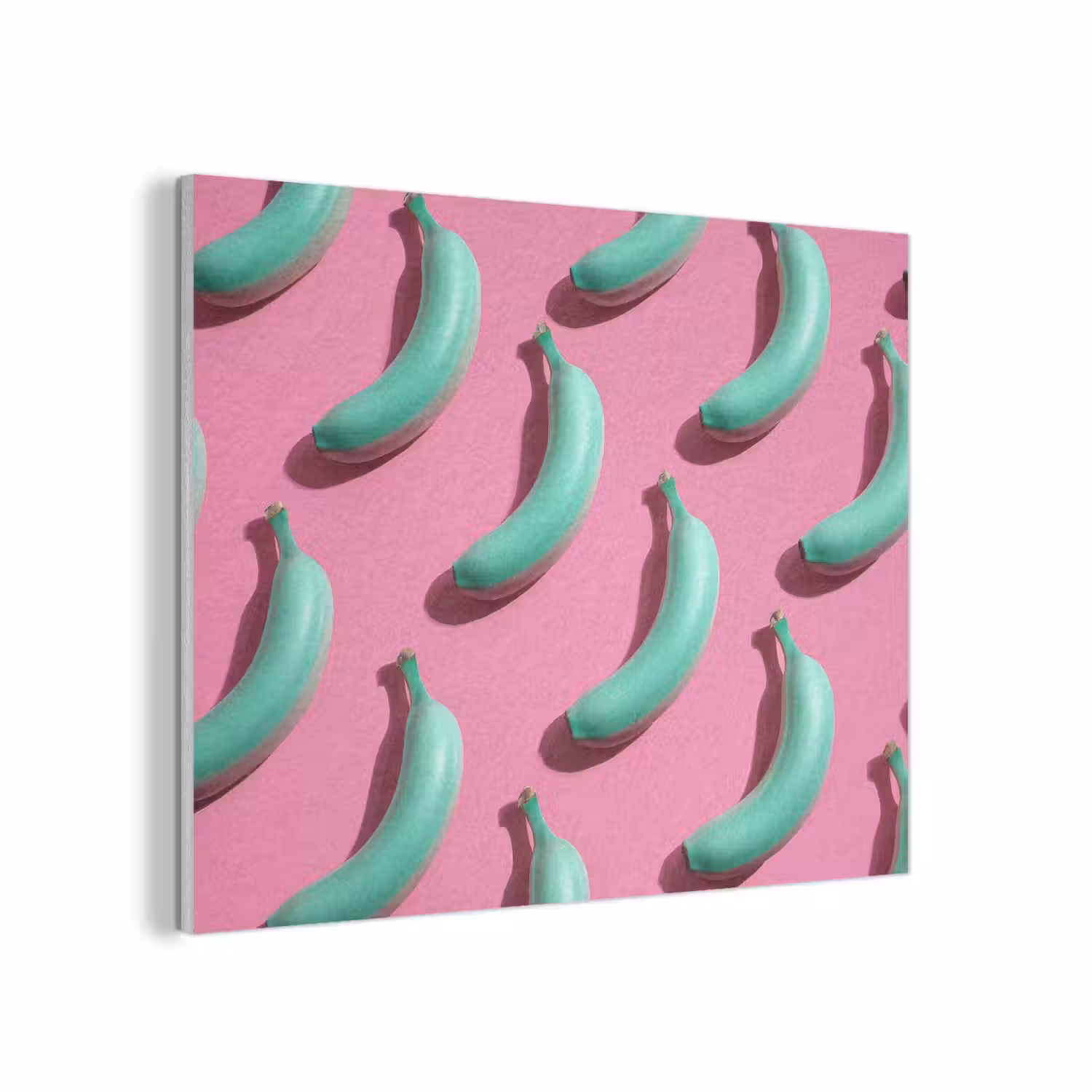 Bananen - Patroon - Blauw - Roze PET vilt klein -3d