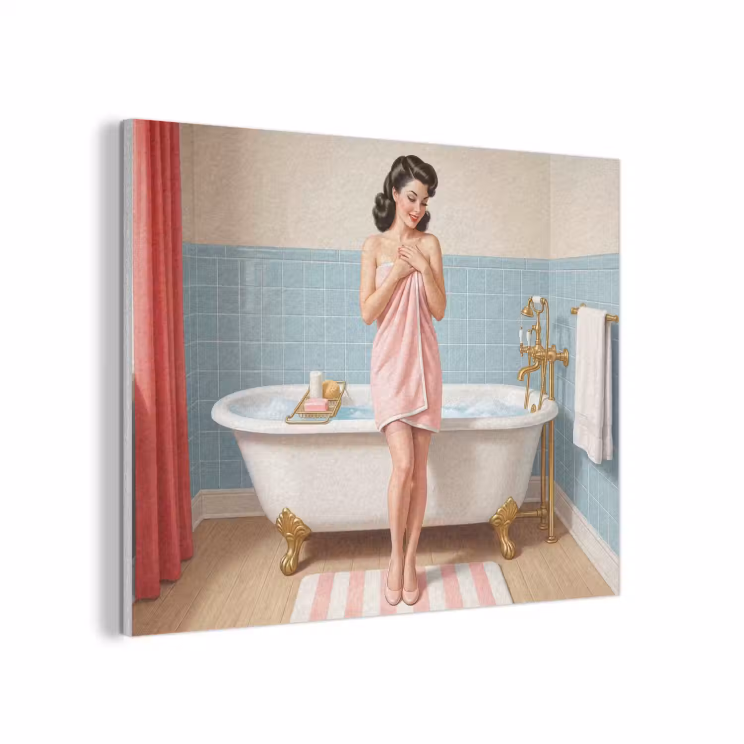 Badkamer - Vrouw - Roze PET vilt klein -3d