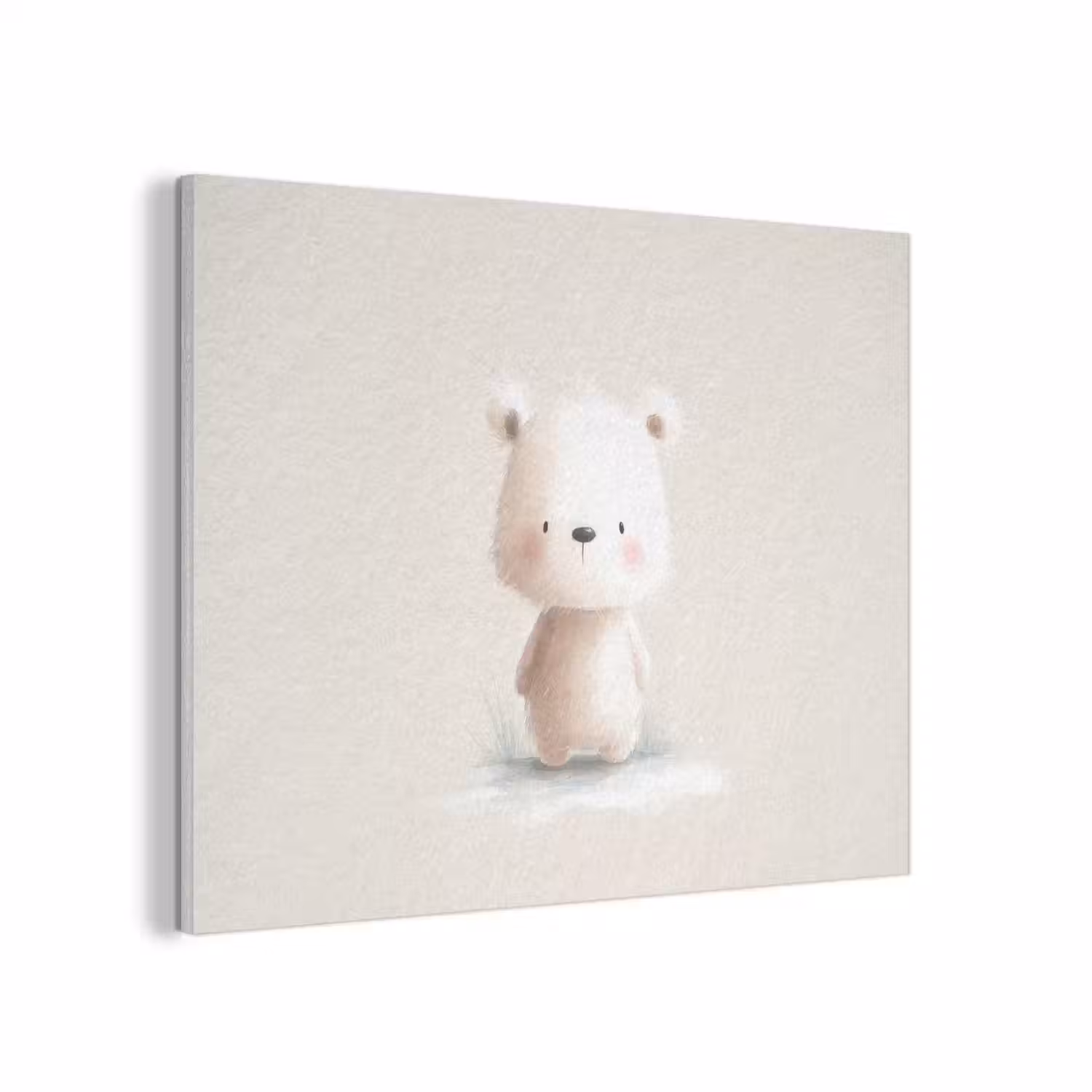 Beertje - Sneeuwvlokje - Wit - Pluizig PET vilt klein -3d