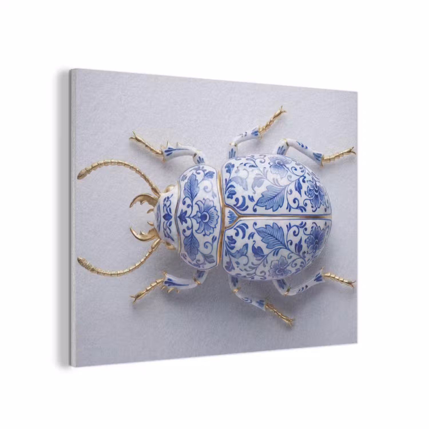 Kever - Delfts - Blauw - Goud PET vilt klein -3d