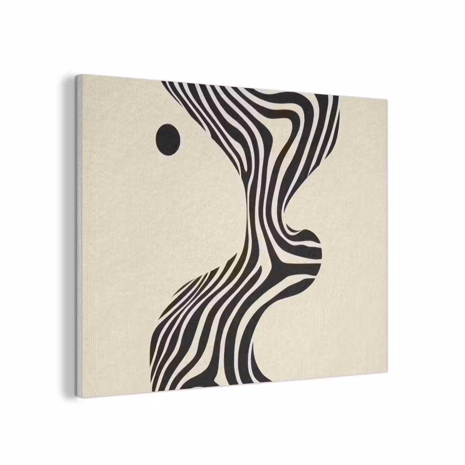 Beige - Lijnen - Golvend - Abstract PET vilt klein -3d