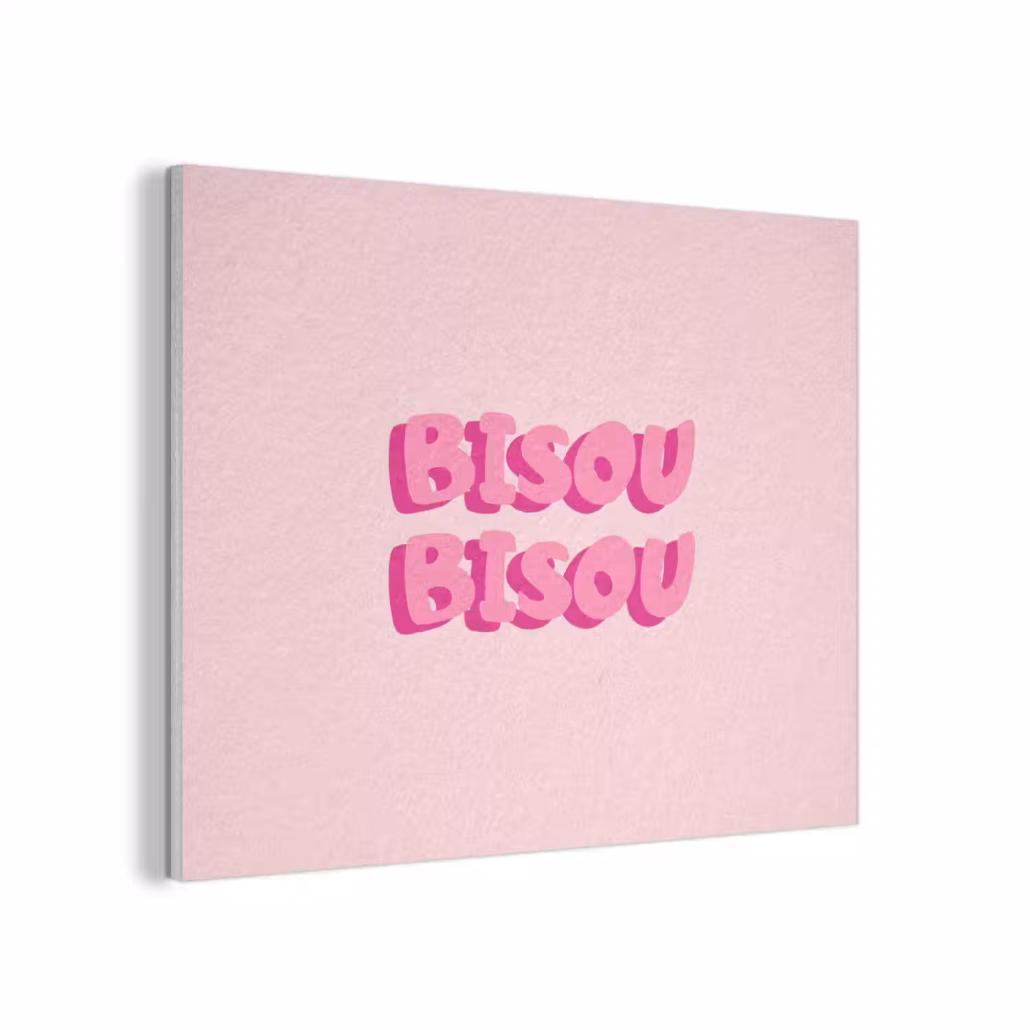 Bisou - Roze - Dikke letters PET vilt klein -3d