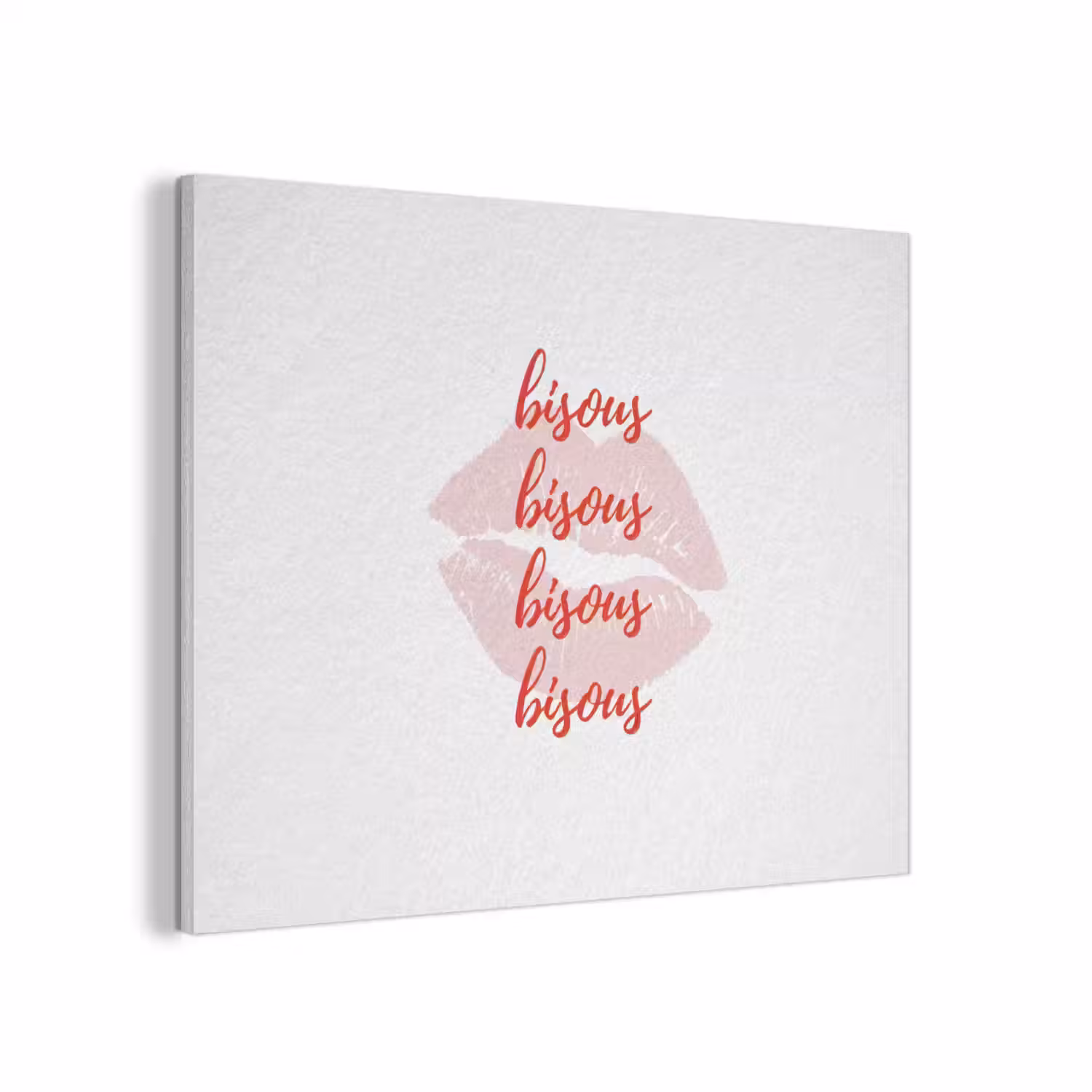 Bisous - Lip - Wit - Rood PET vilt klein -3d