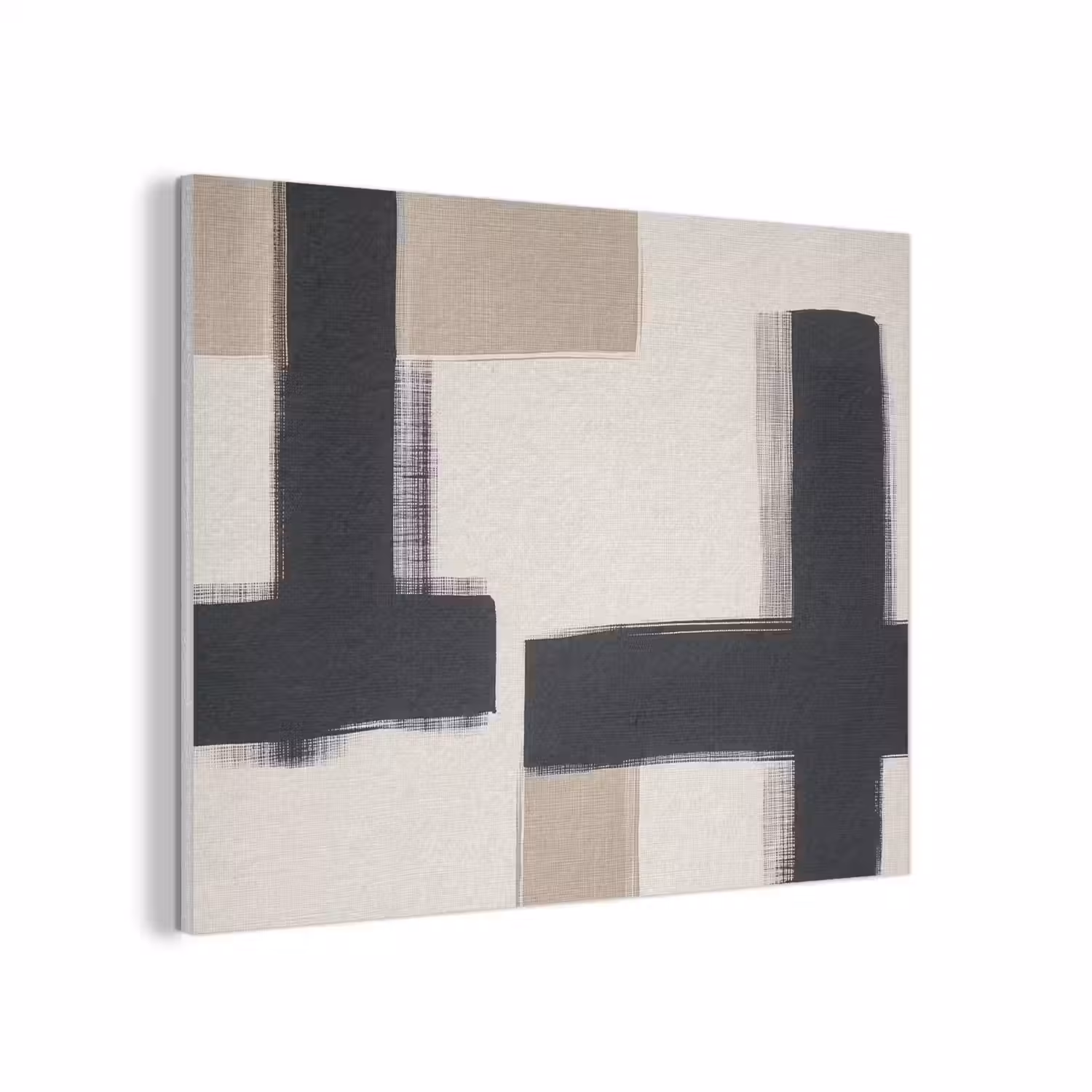 Zwart - Abstract - Japandi PET vilt klein -3d
