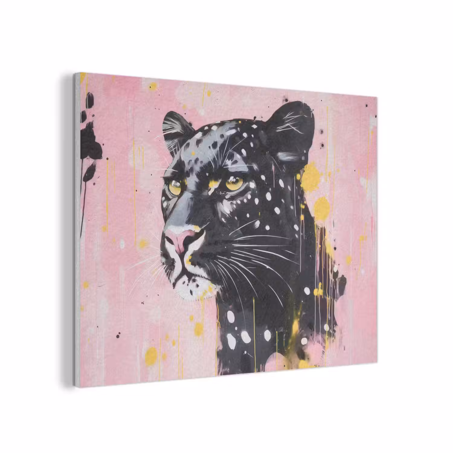 Zwart - Panter - Roze - Abstract PET vilt klein -3d