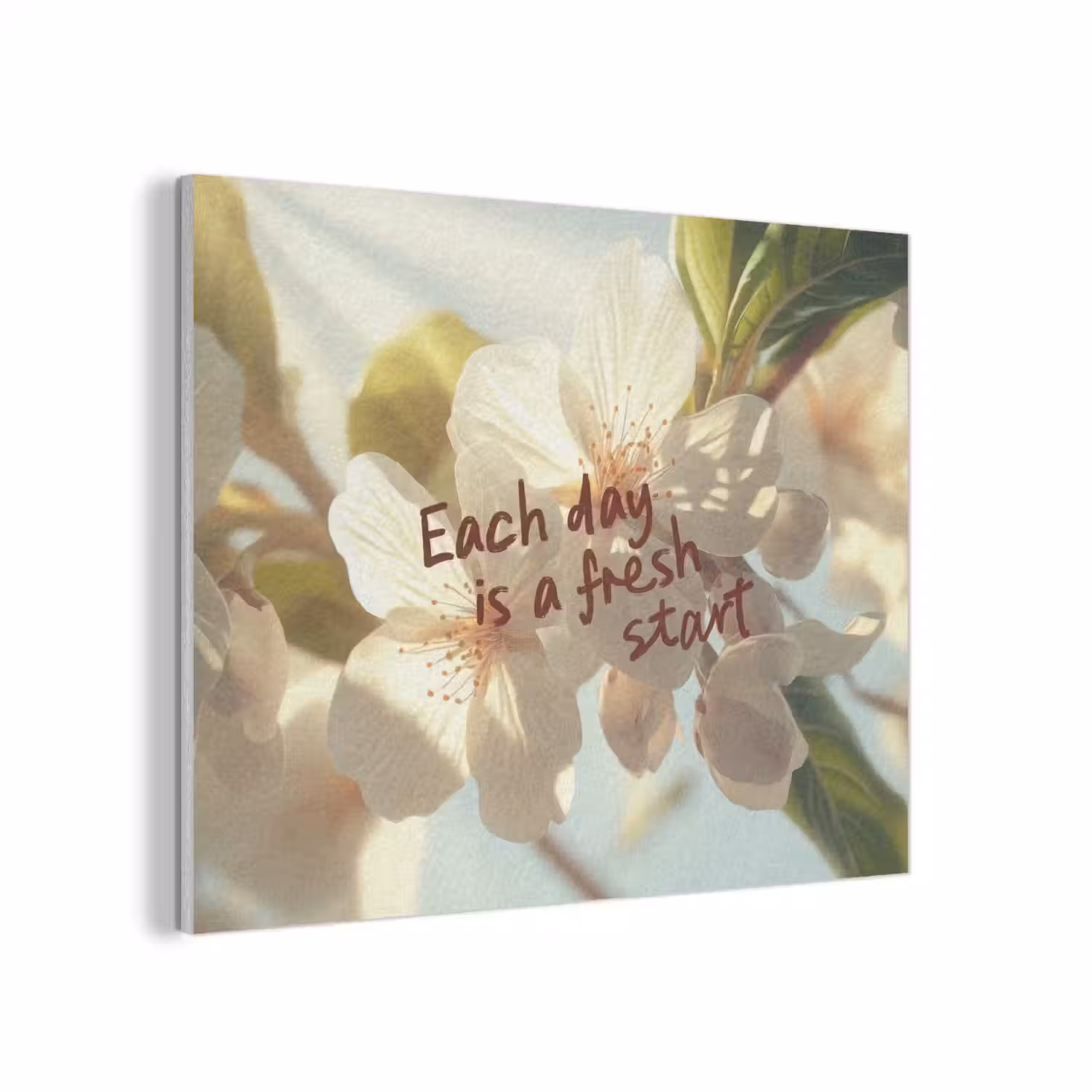 Bloesems - Zonlicht - Quote - Wit PET vilt klein -3d