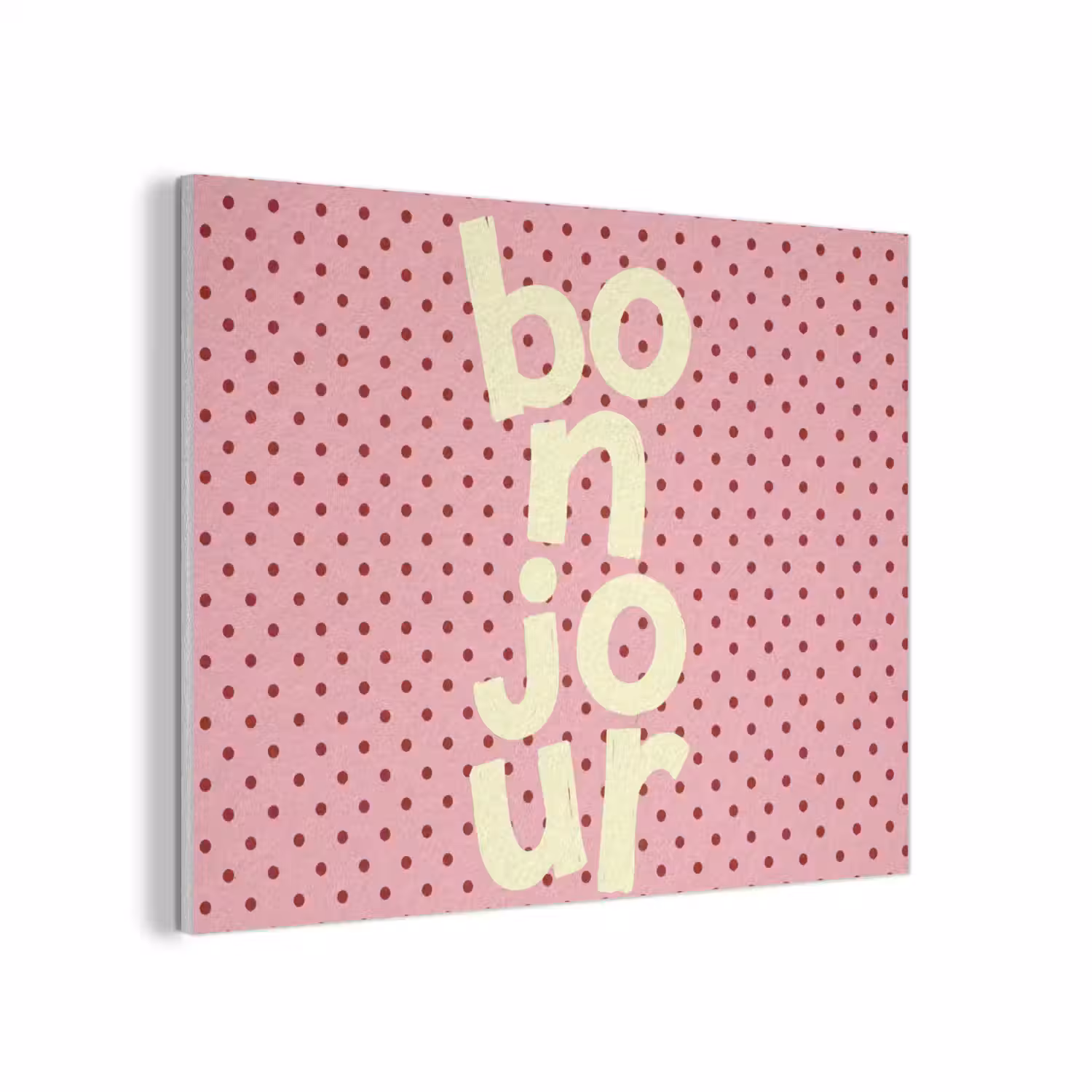 Bonjour - Stippen - Roze- Geel PET vilt klein -3d