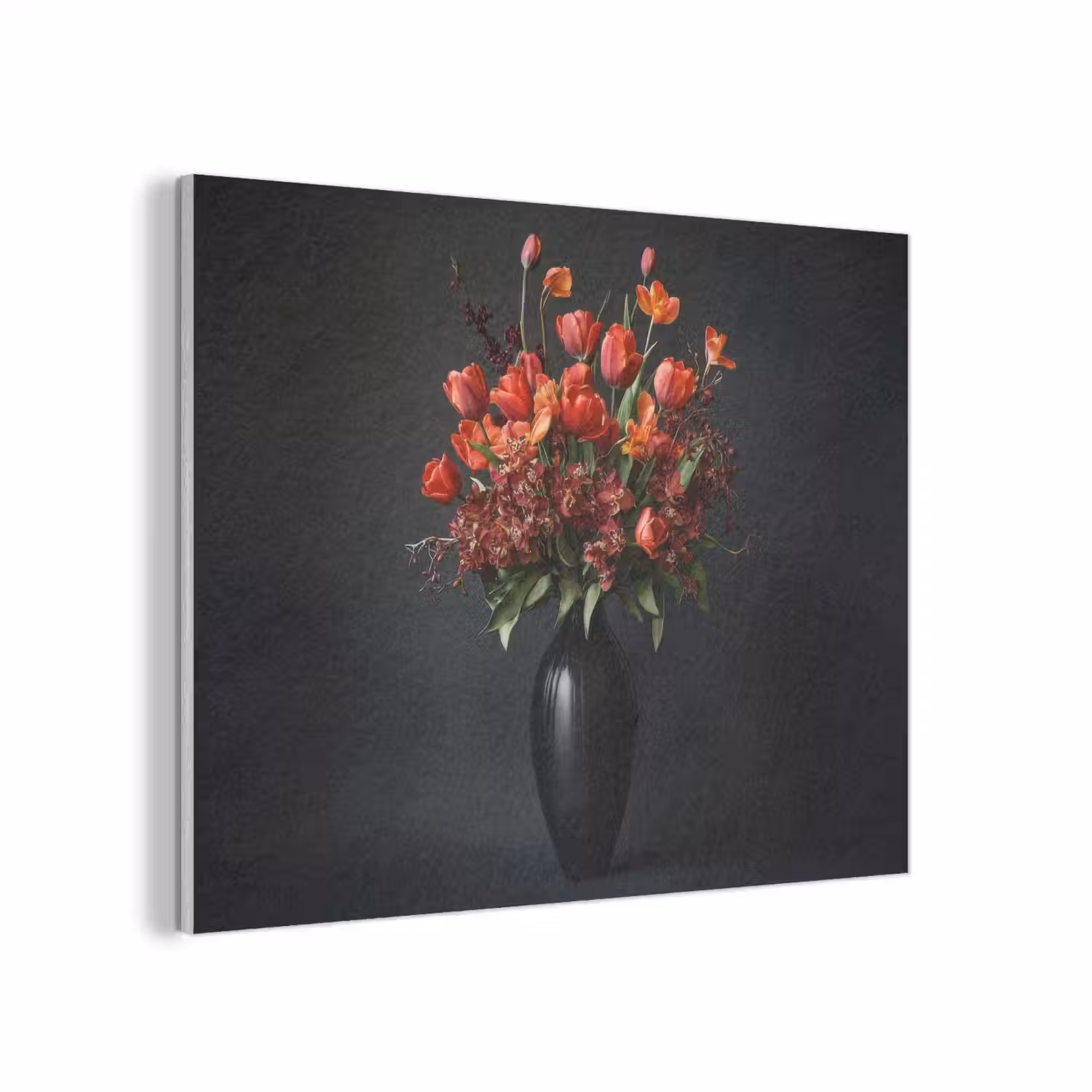 Boeket - Tulpen - Vaas - Rood PET vilt klein -3d