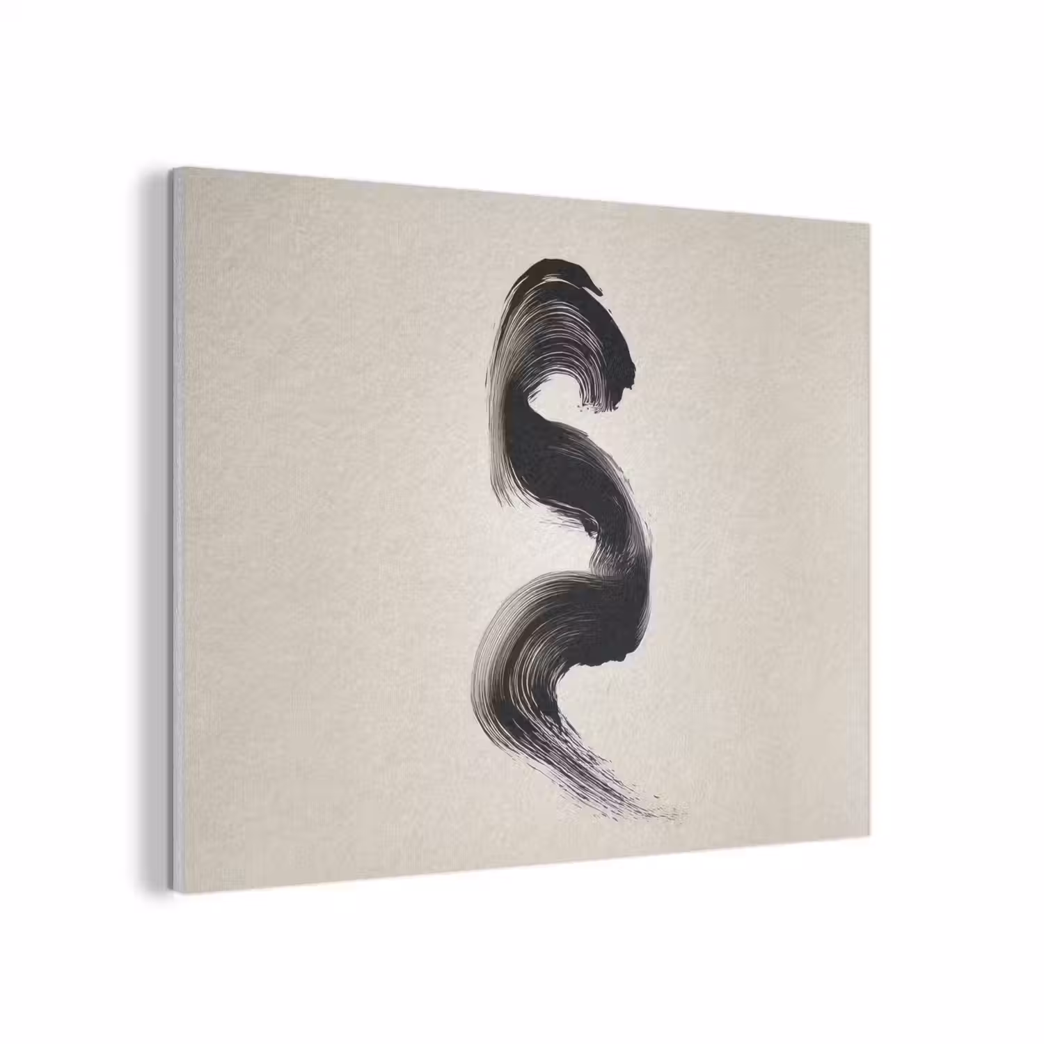 Penseelstreek - Zwart - Minimalistisch PET vilt klein -3d