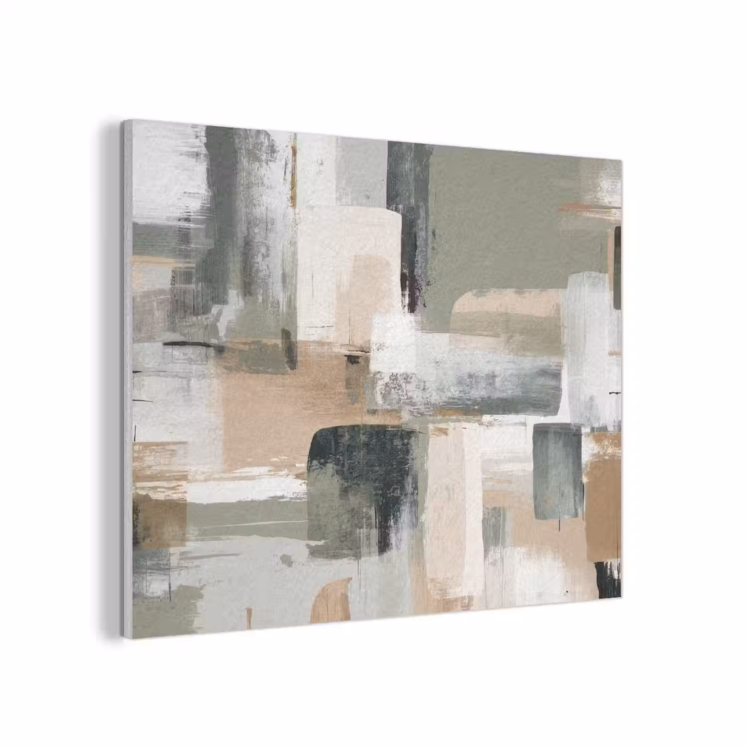 Penseelstreken - Abstract - Aardetinten PET vilt klein -3d