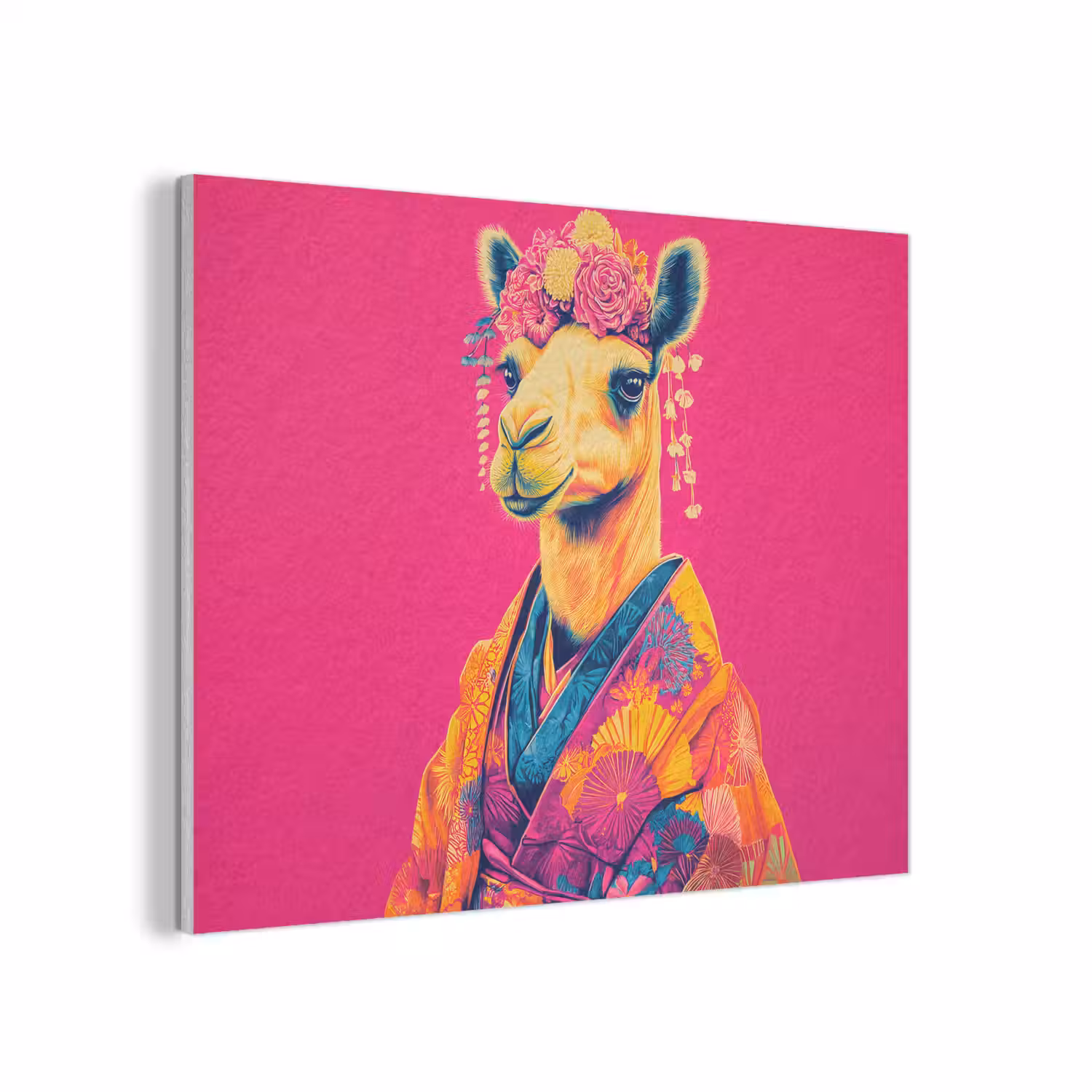 Kameel - Bloemen - Kimono - Waaiers PET vilt klein -3d