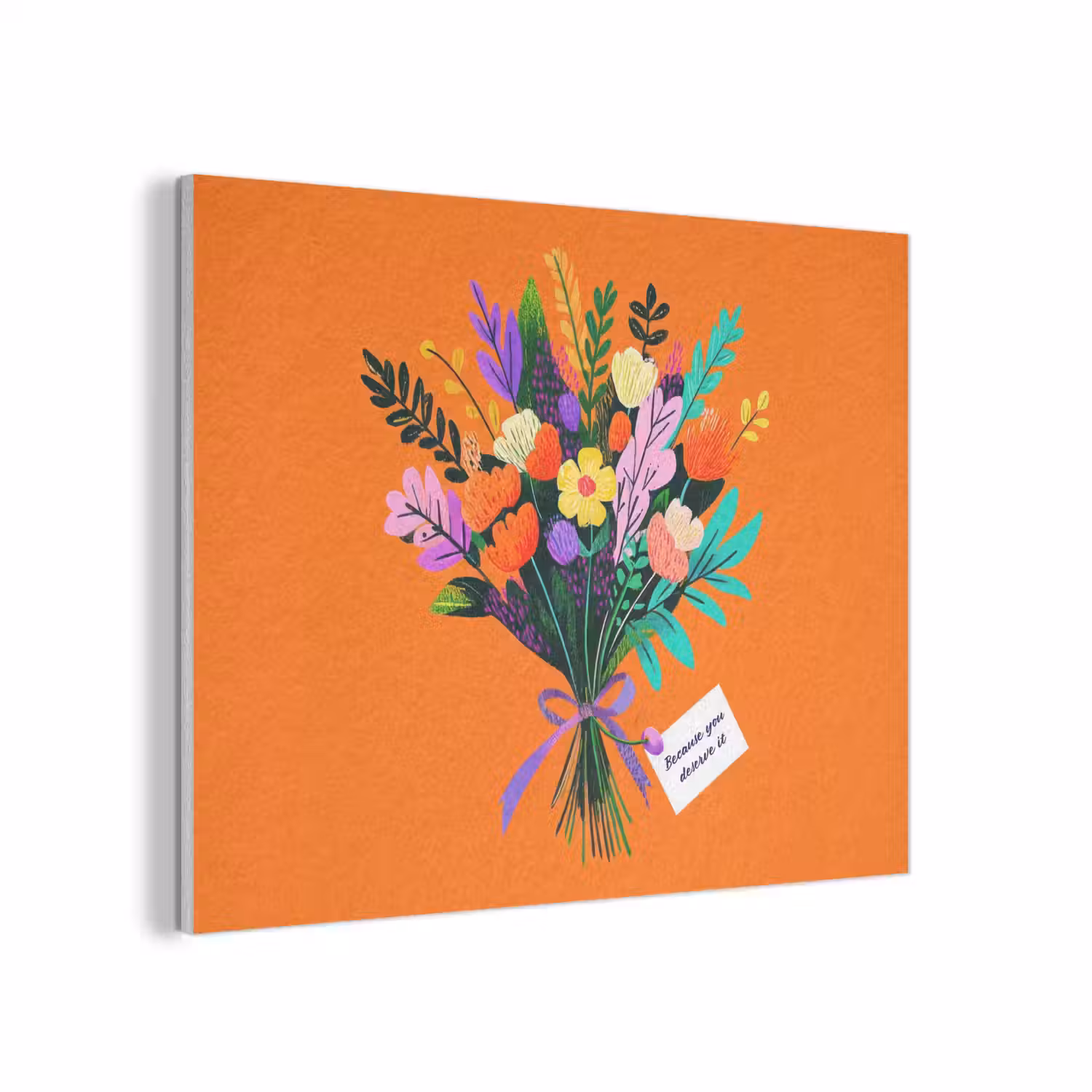 Kaartje - Boeket - Bloemen PET vilt klein -3d