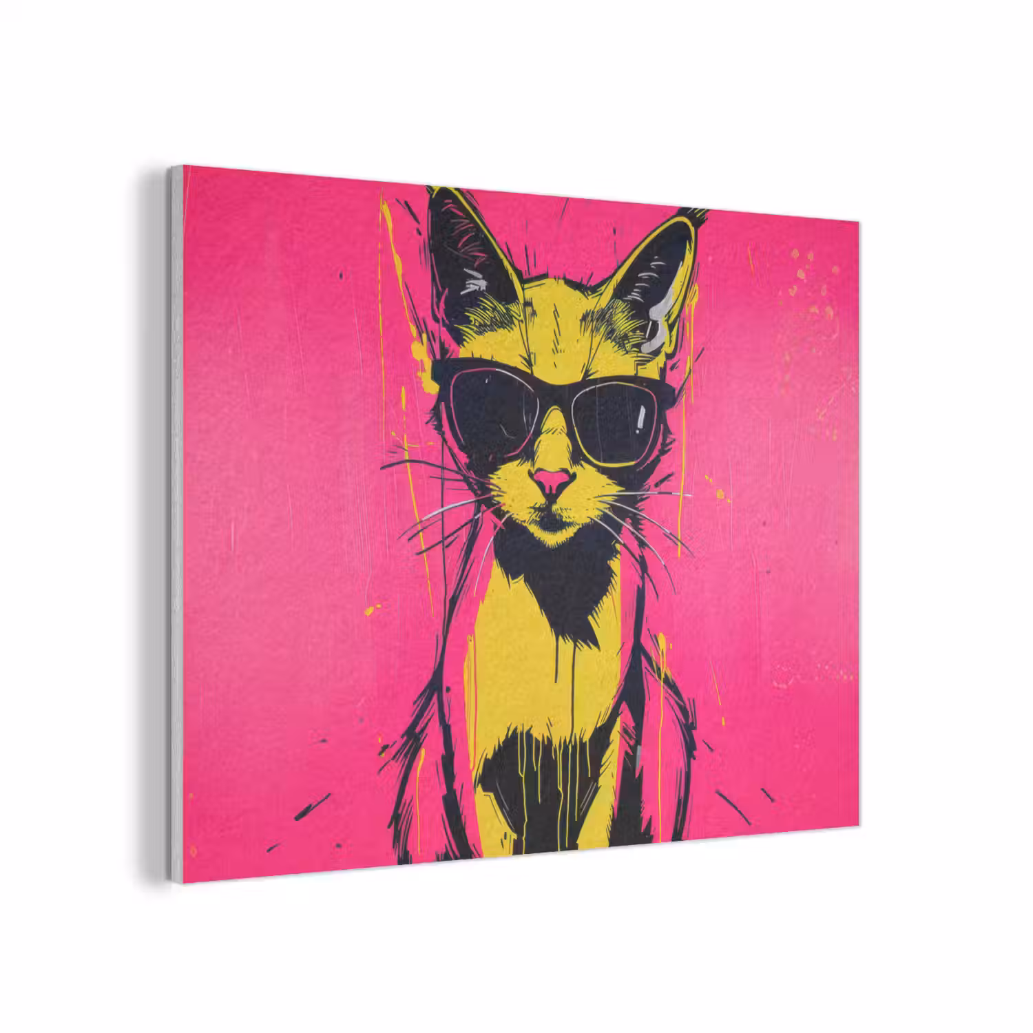 Kat - Art - Zonnebril - Roze PET vilt klein -3d