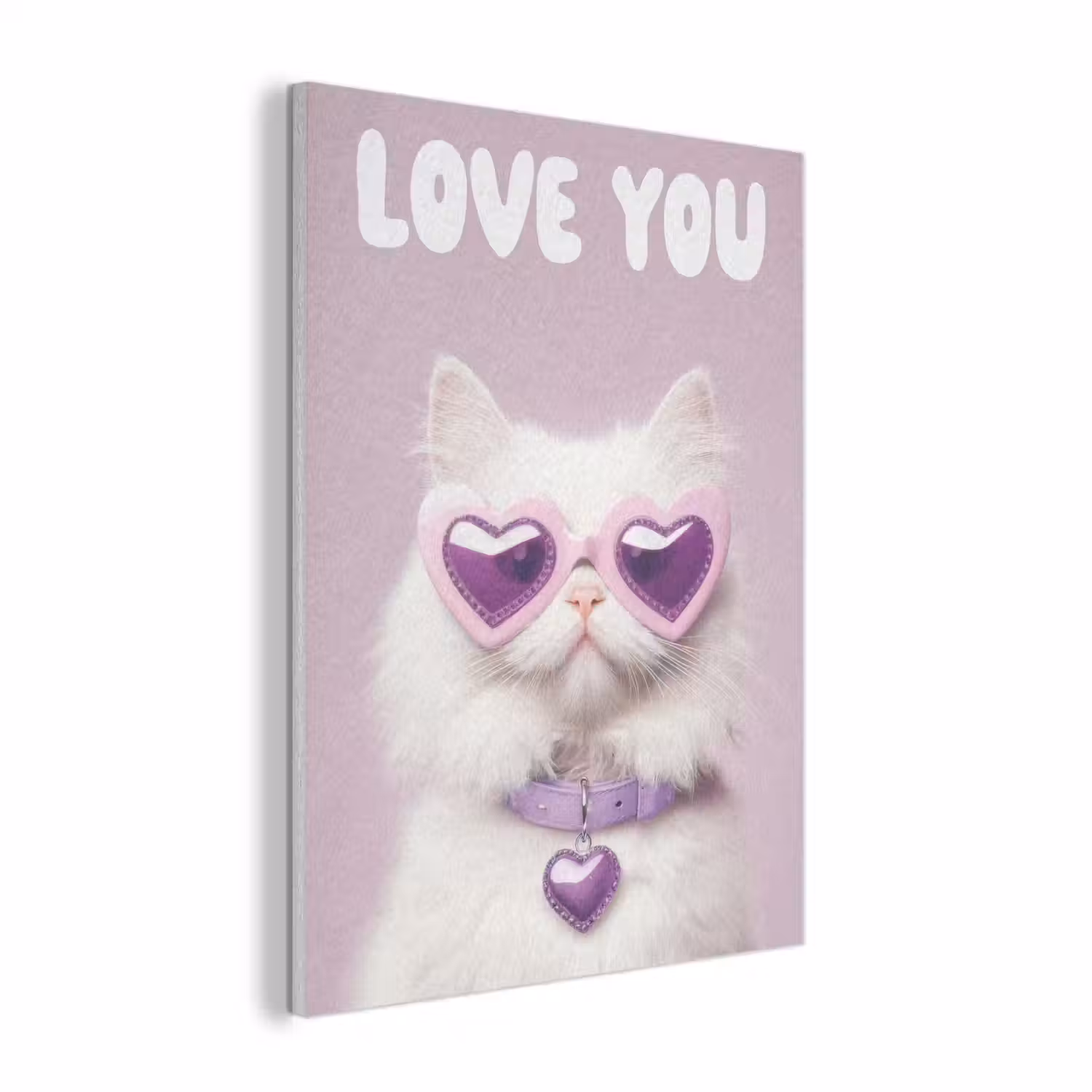 Kat - Love - Paars - Valentijn PET vilt klein -3d