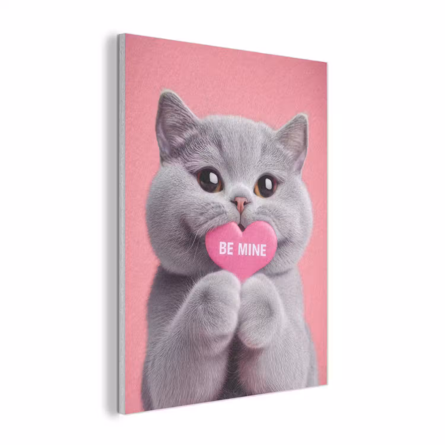 Kat - Valentijn - Roze - Liefde PET vilt klein -3d