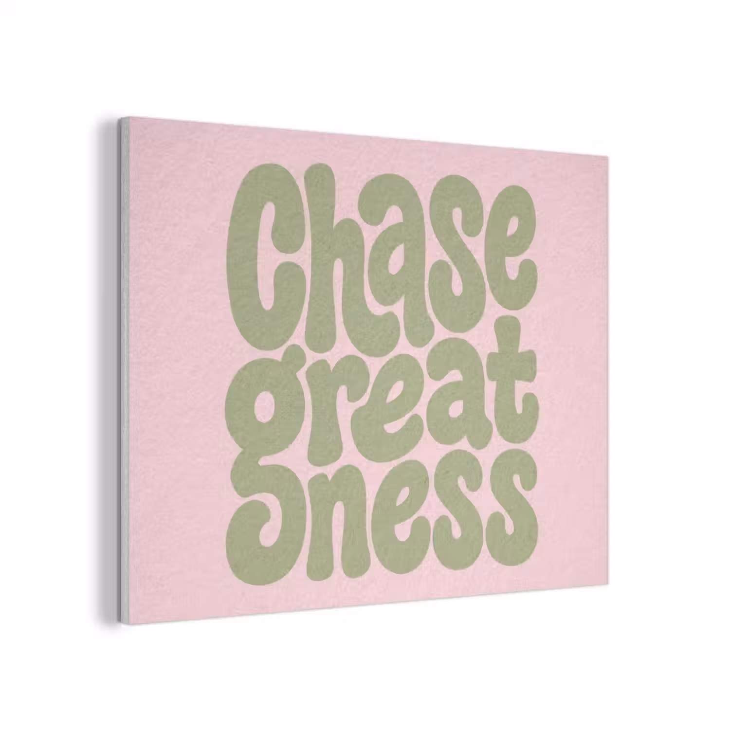 Chase greatness - Groen - Roze - Retro PET vilt klein -3d