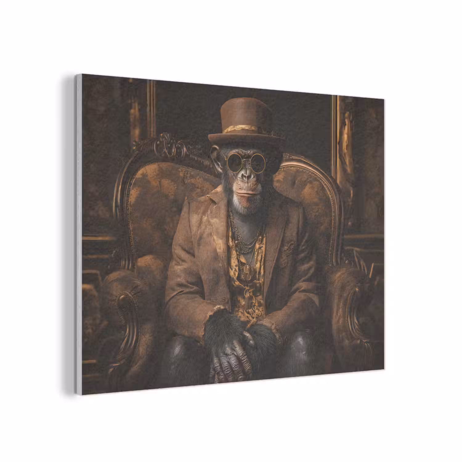 Chimpansee - Stoel - Pak - Bruin PET vilt klein -3d