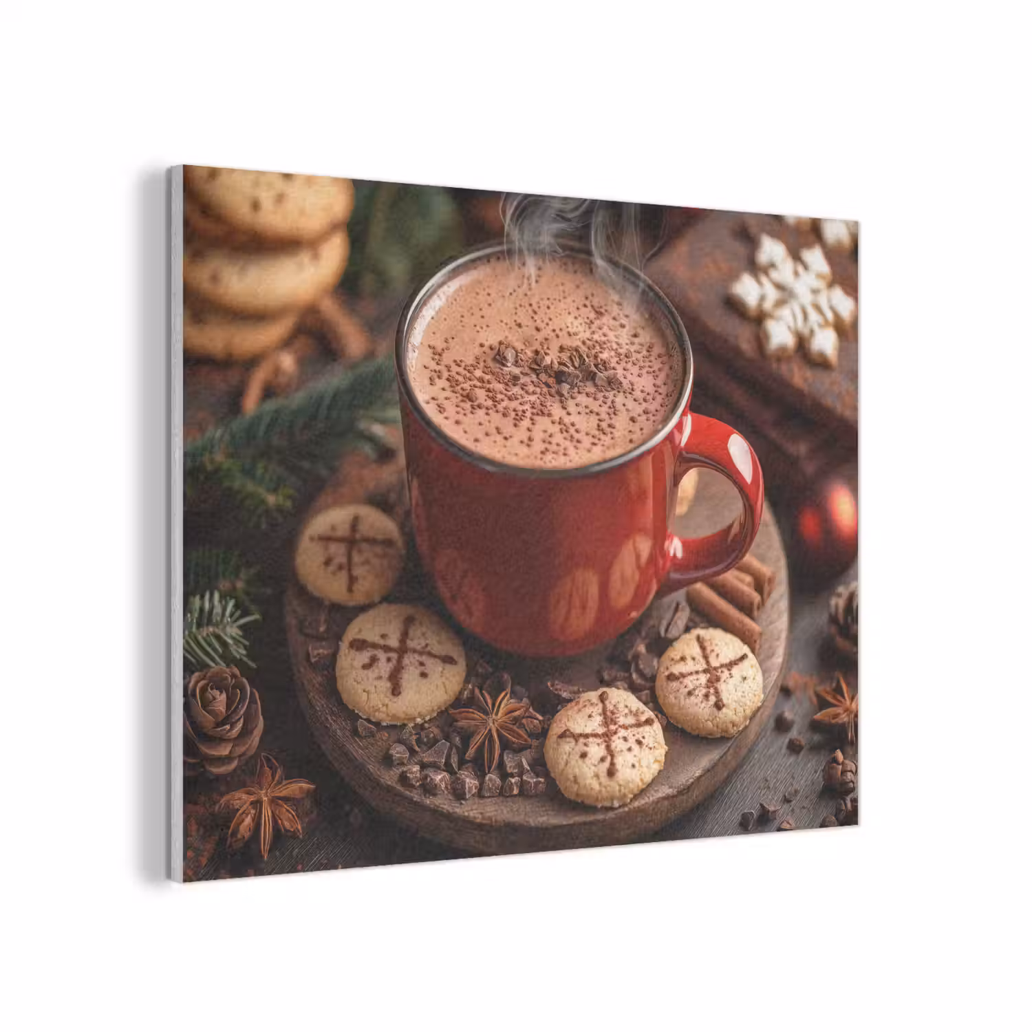 Chocolademelk - Mok - Winter - Kerst - Gezelligheid PET vilt klein -3d
