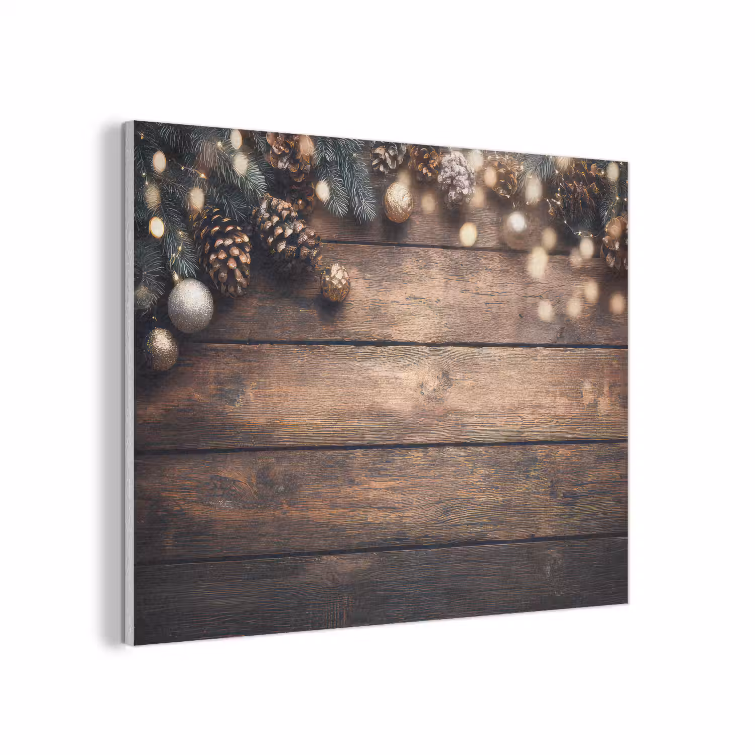 Kerstdecoratie - Houten - Dennenappel - Bruin PET vilt klein -3d