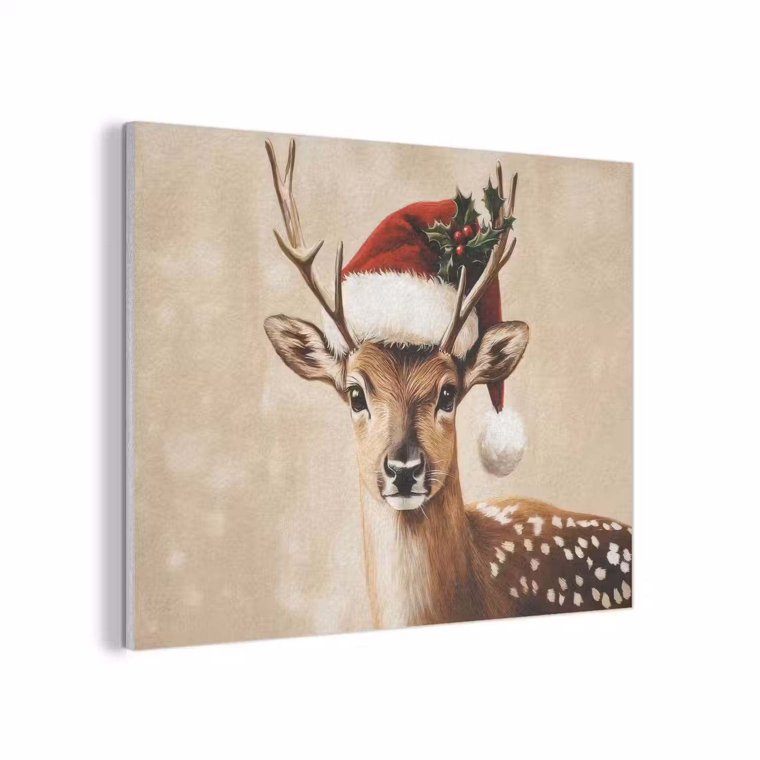 Kerst - Hert - Gewei - Rood PET vilt klein -3d