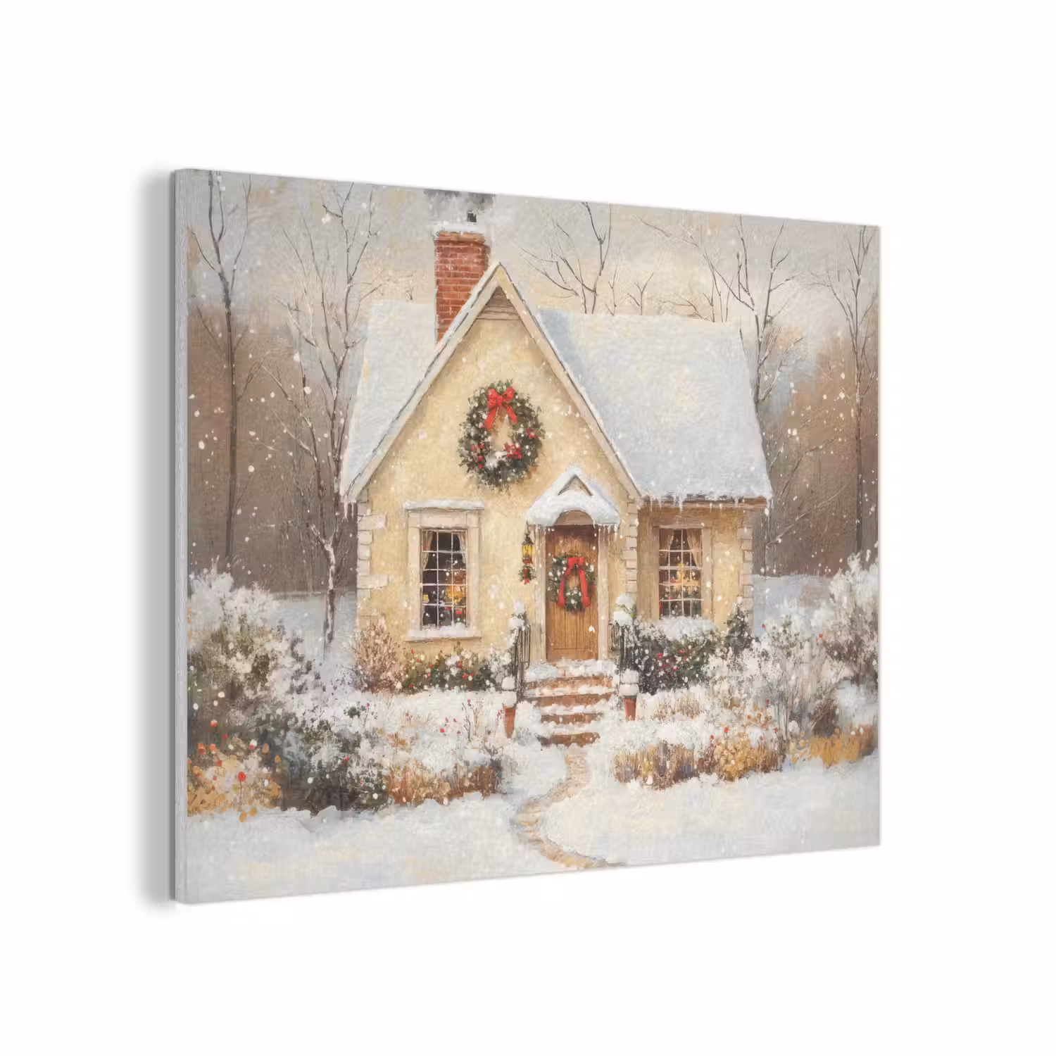 Kerst - Huis - Winter - Sneeuw PET vilt klein -3d