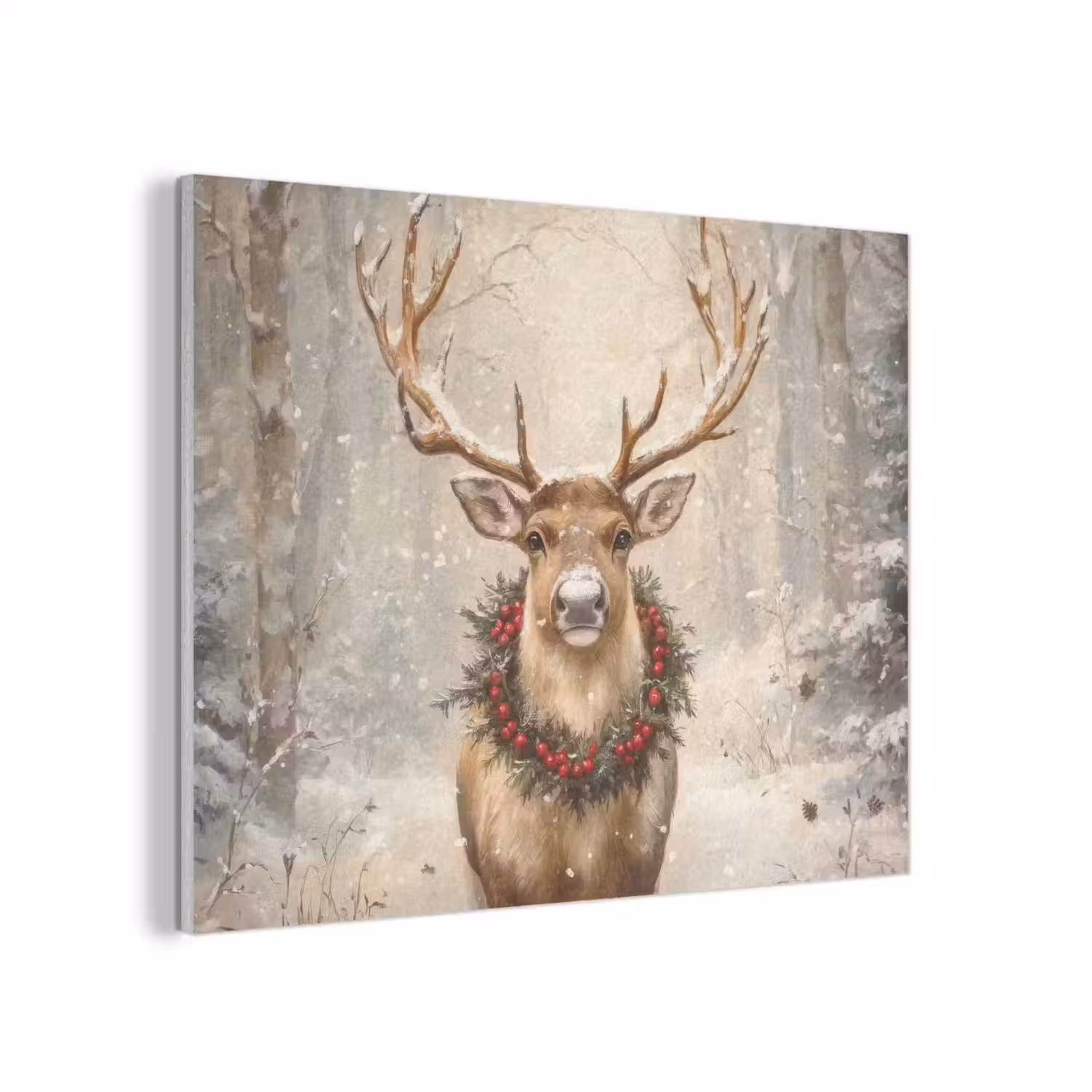 Kerst - Rendier - Winter - Krans PET vilt klein -3d
