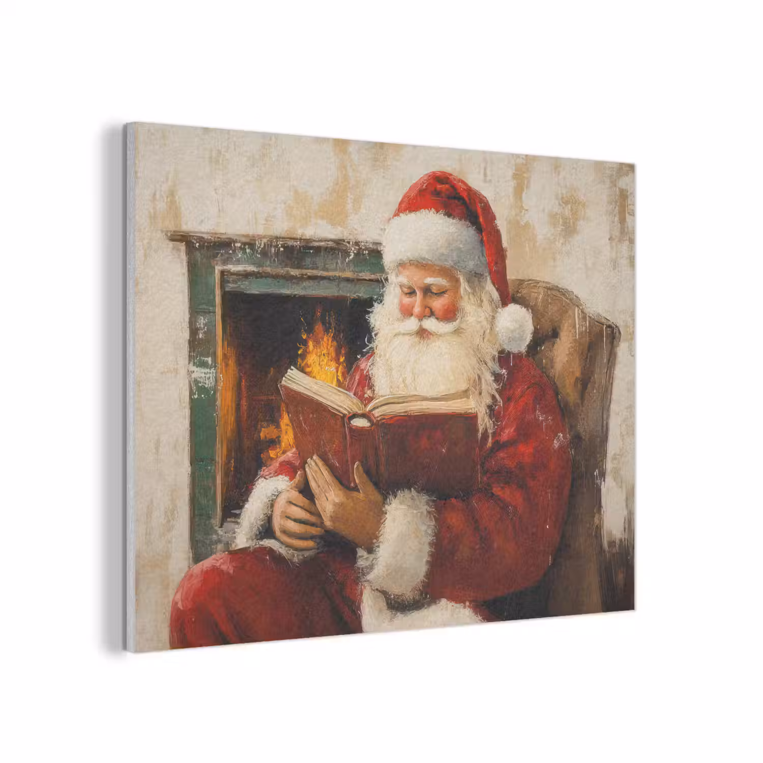 Kerst - Kerstman - Winter - Open Haard PET vilt klein -3d