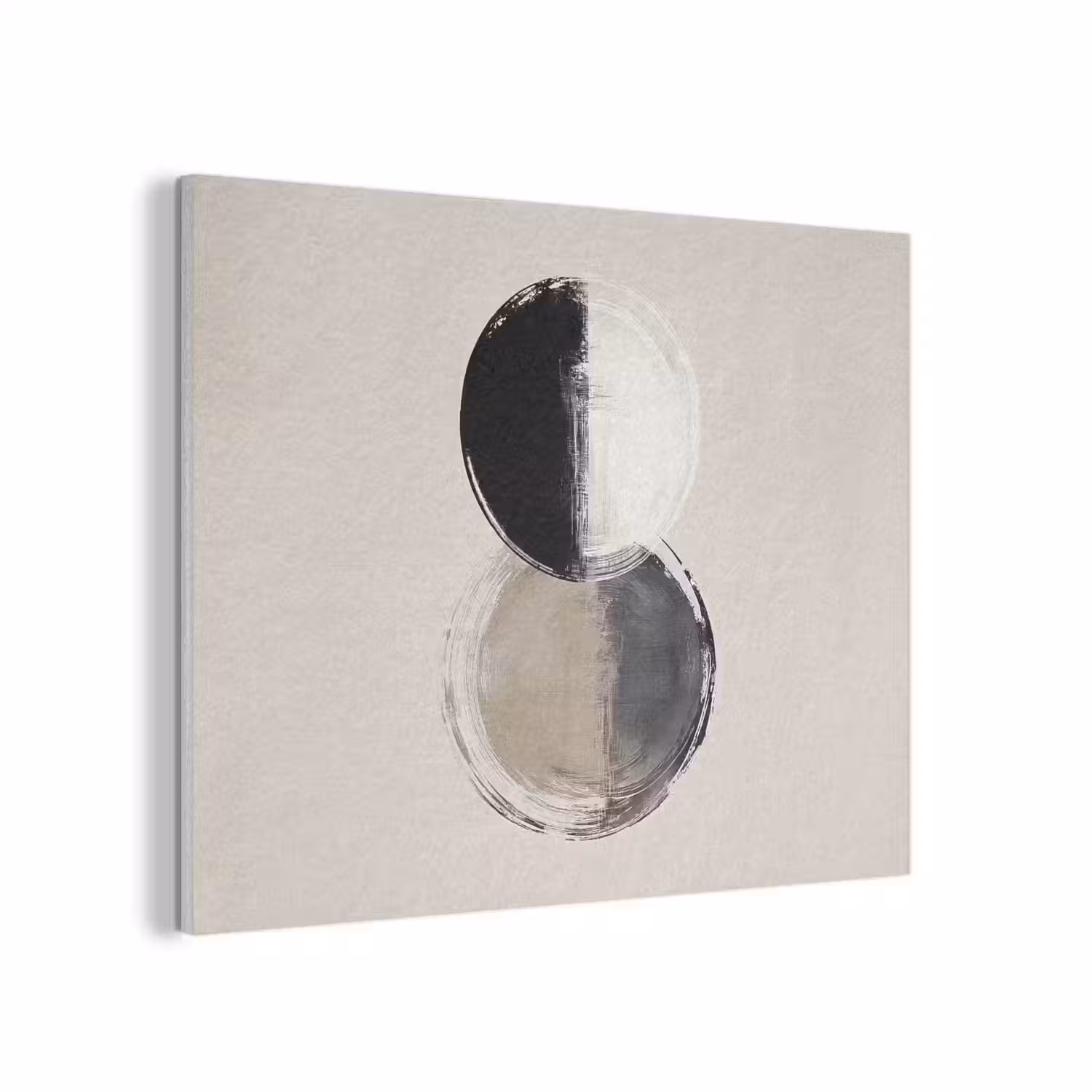 Cirkels - Strepen - Minimalistisch - Zwart PET vilt klein -3d