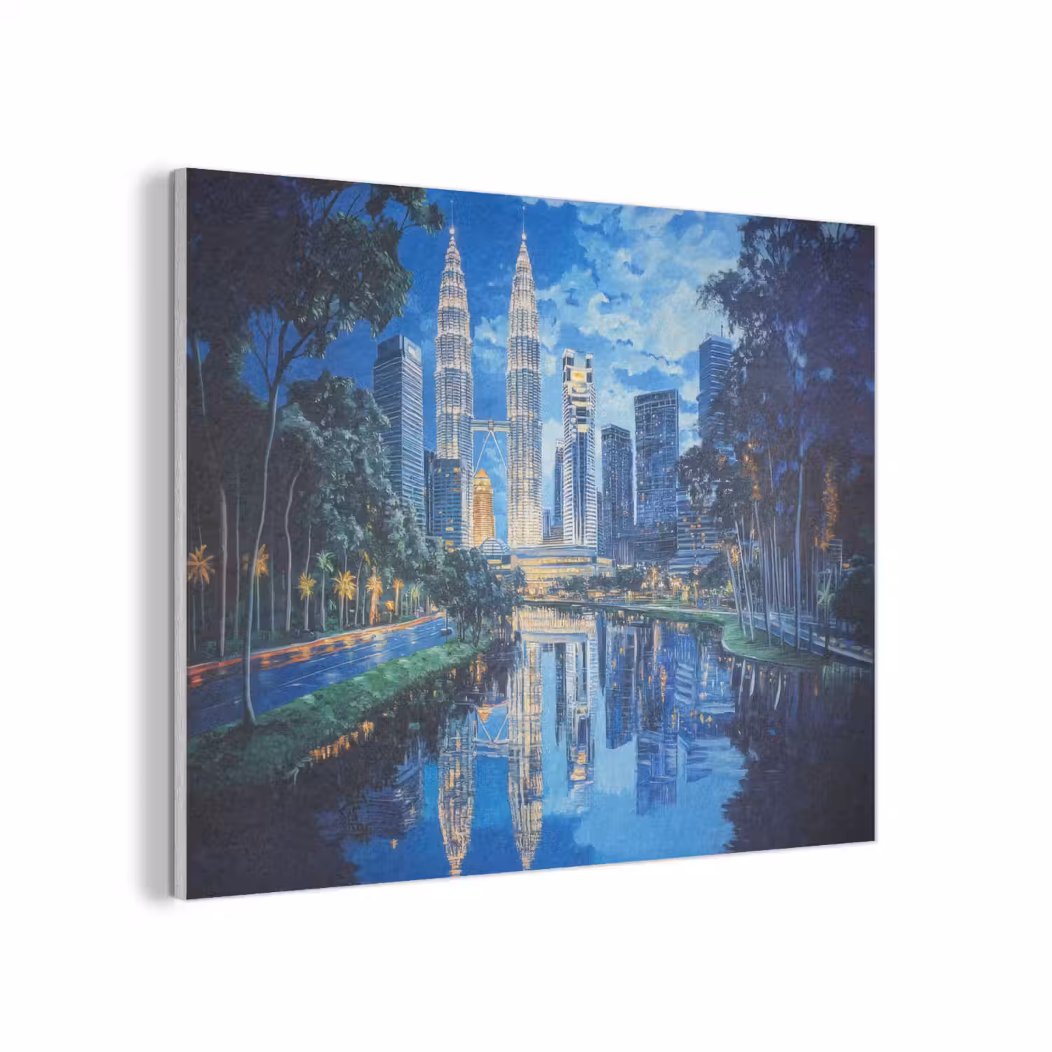 Stad Kuala Lumpur - Skyline - Wolkenkrabbers - Water PET vilt klein -3d