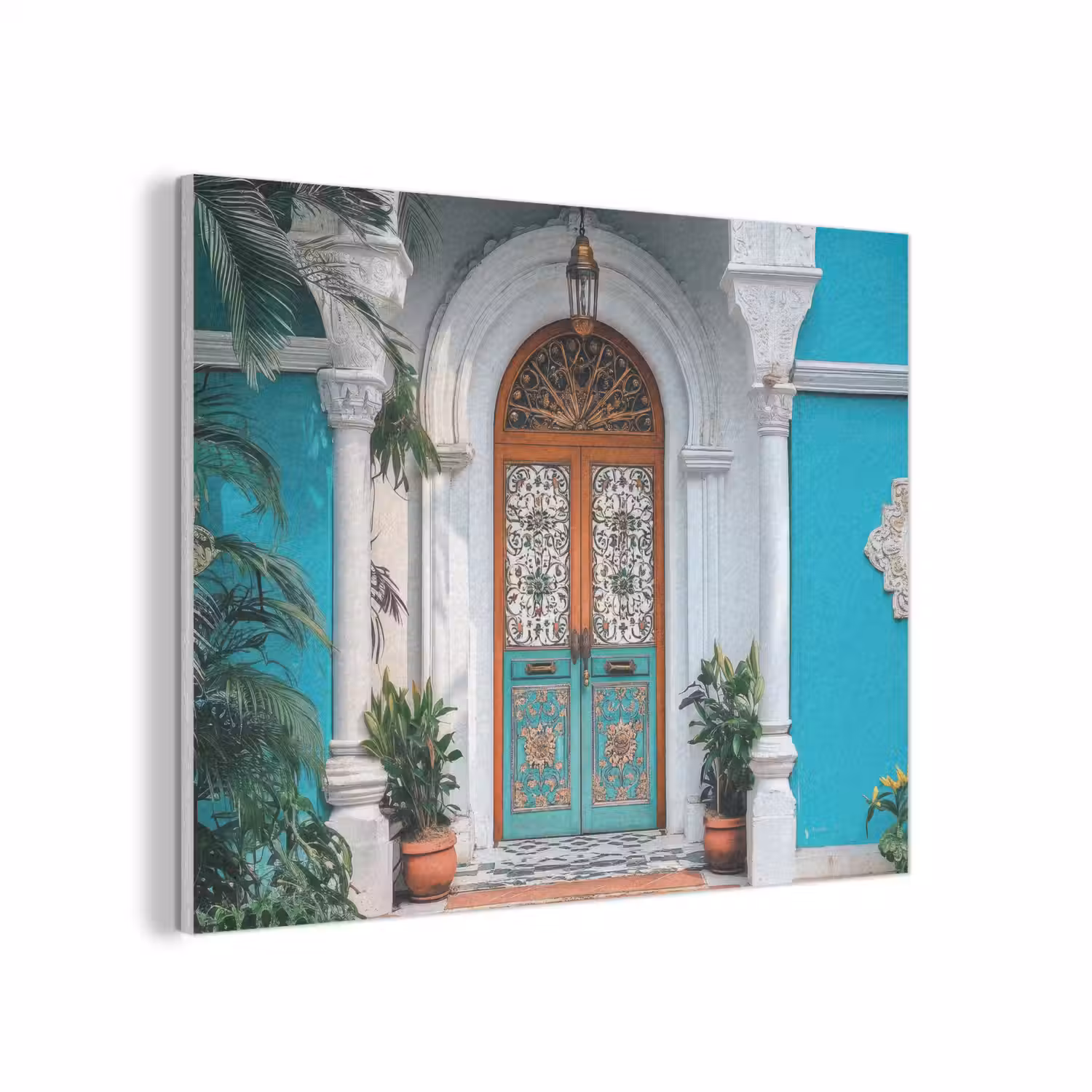 Zuilen - Sierlijke - Deur - Blauw PET vilt klein -3d