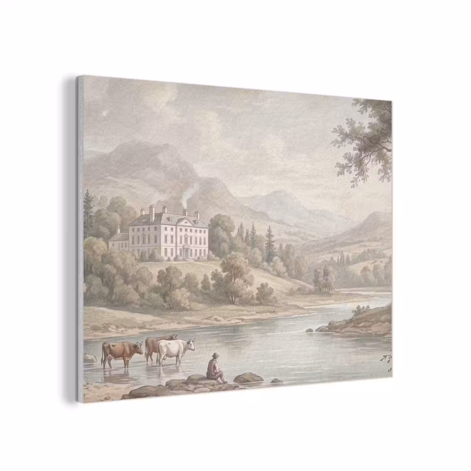 Landhuis - Rivier - Vee PET vilt klein -3d