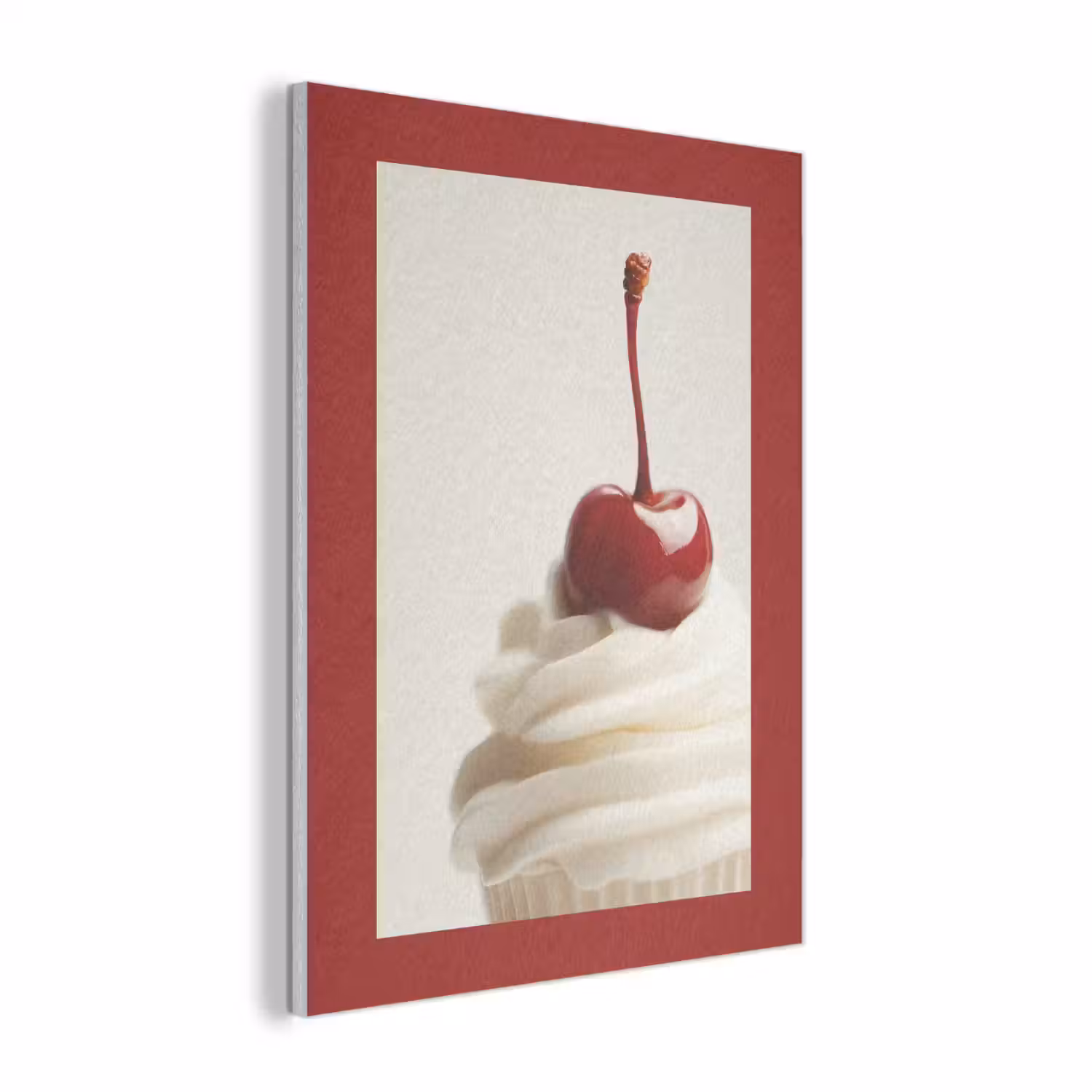 Cupcake - Kers - Rood PET vilt klein -3d