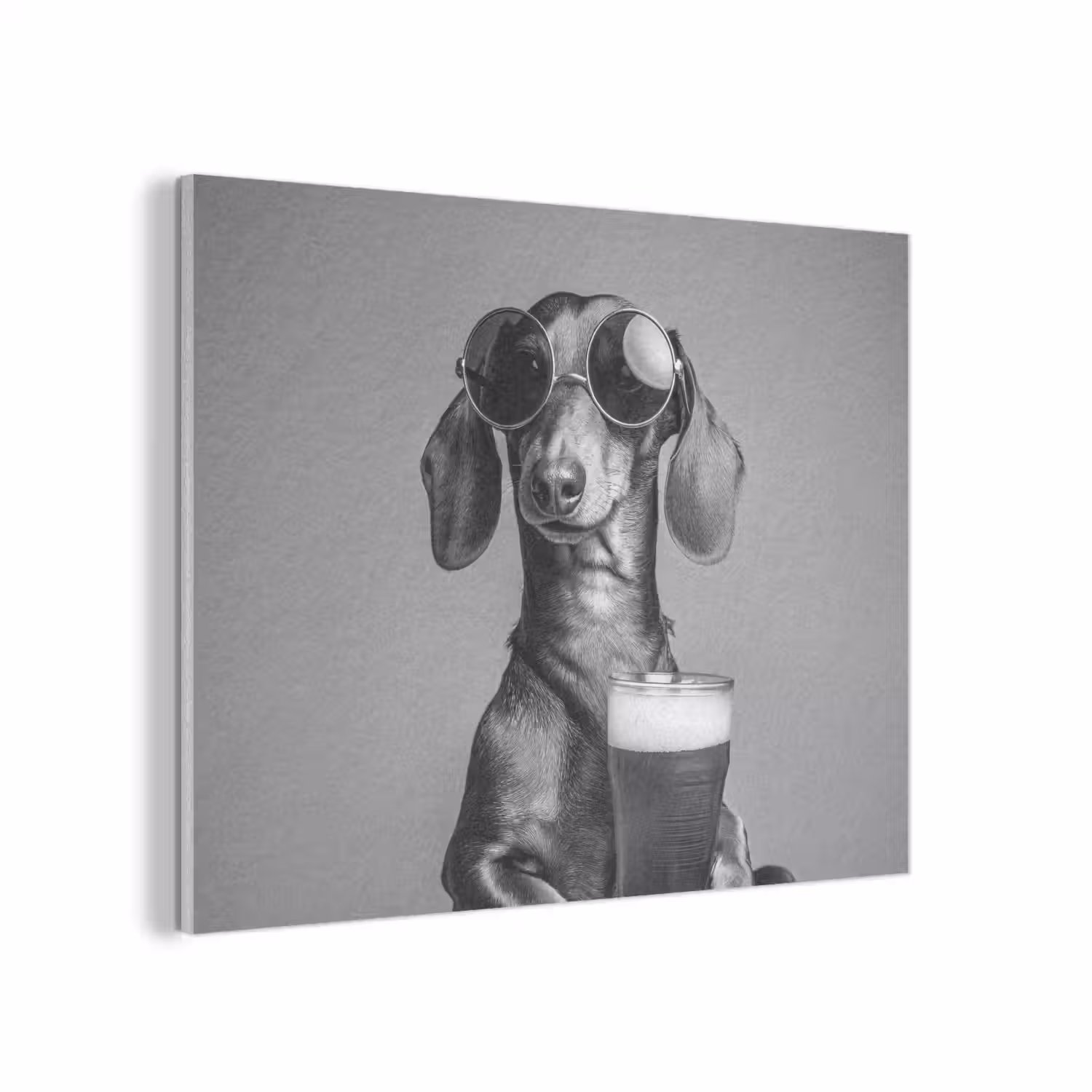 Teckel - Bier - Glas - Bril PET vilt klein -3d
