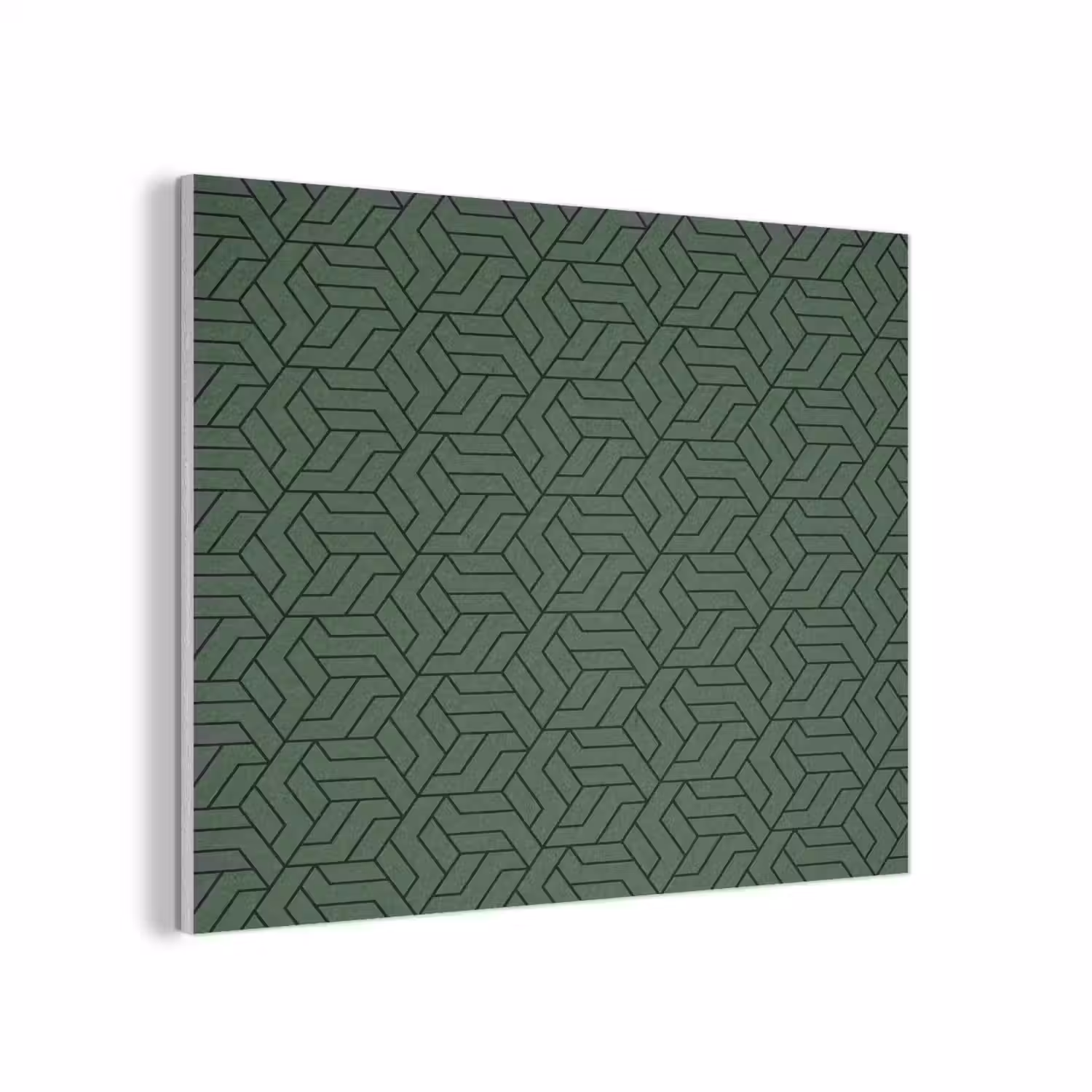 Donkergroen - Patroon - Lijnen - Zwart PET vilt klein 837 -3d