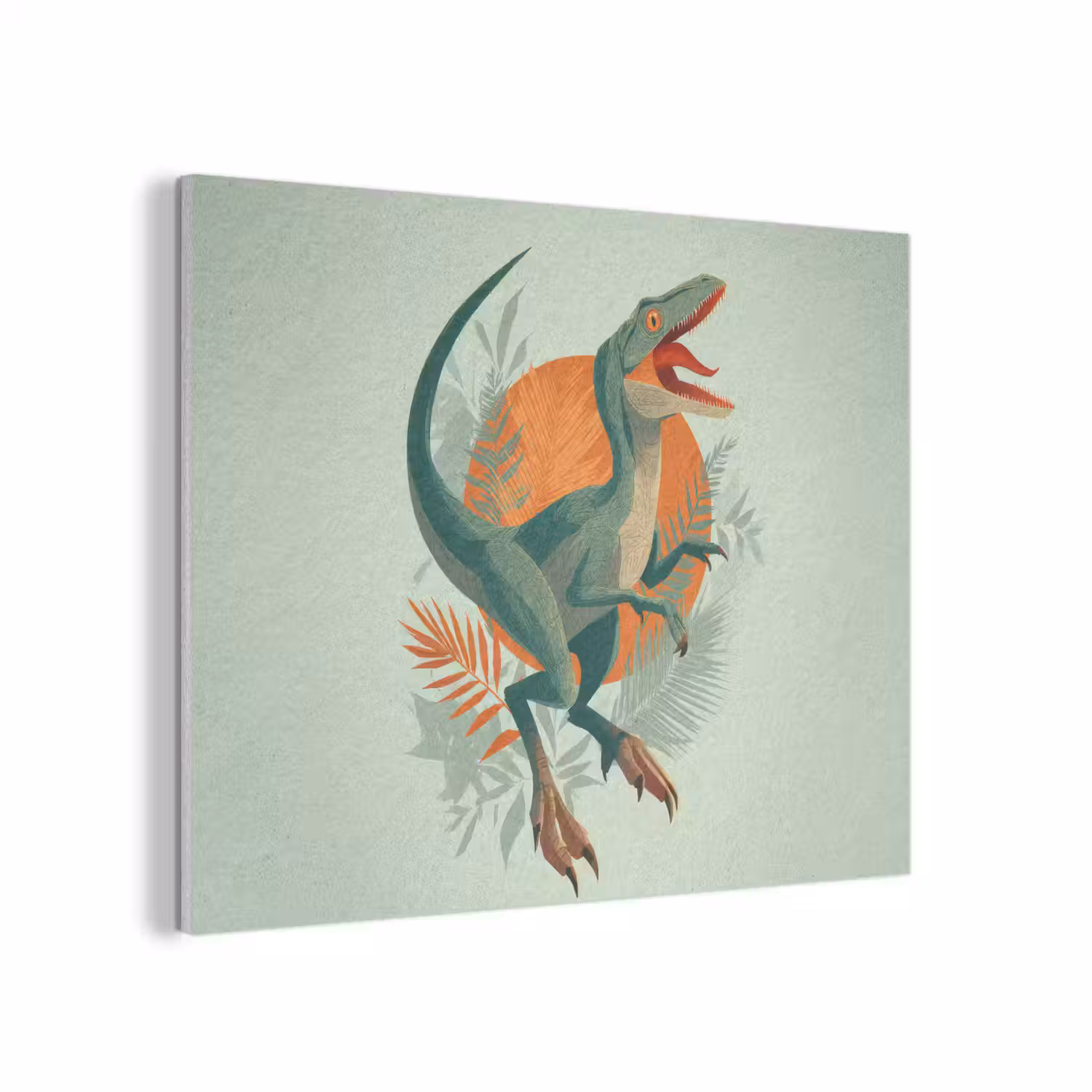 Dino - Bladeren - Grafisch - Groen PET vilt klein -3d