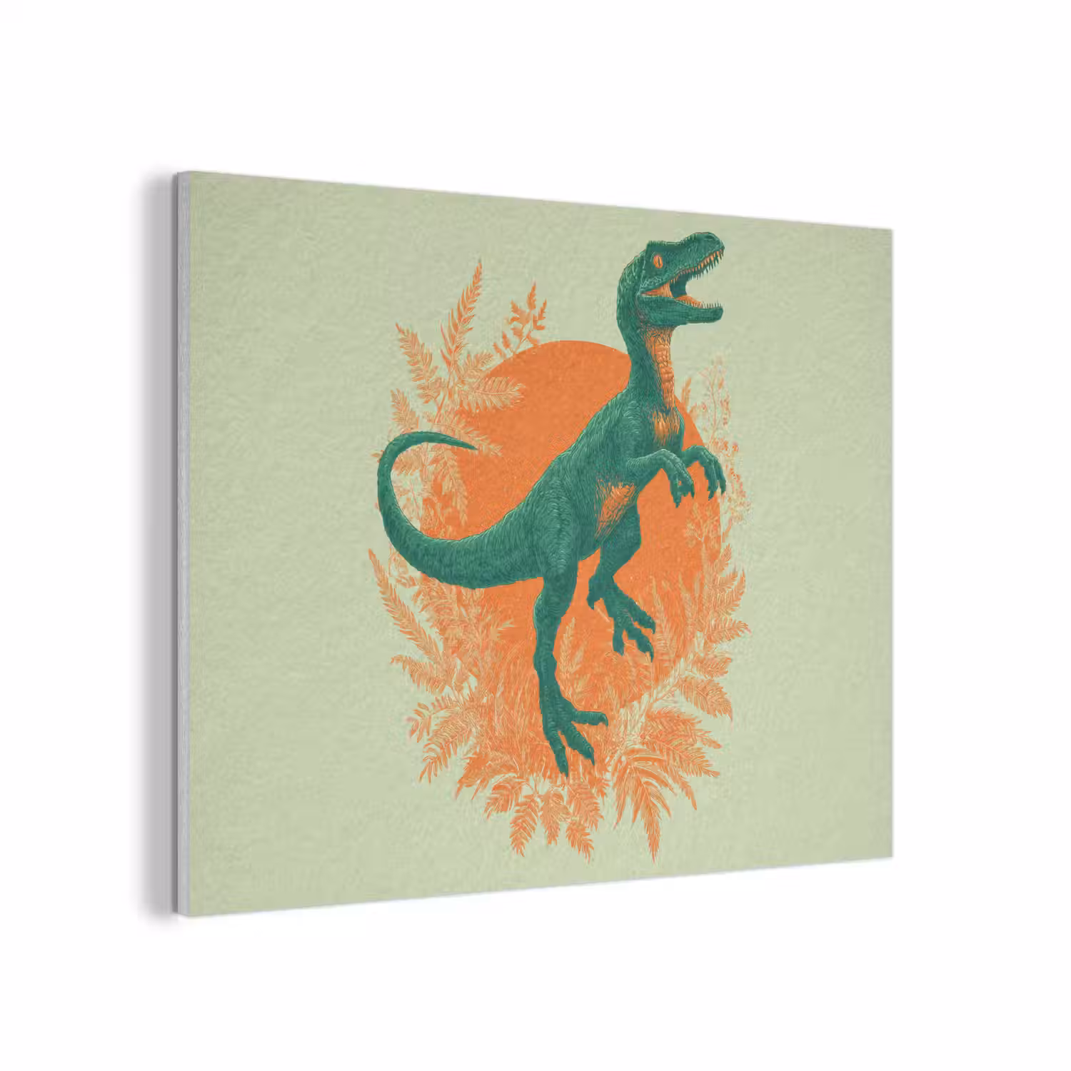 Dinosaurus - Groen - Planten - Cirkel PET vilt klein -3d