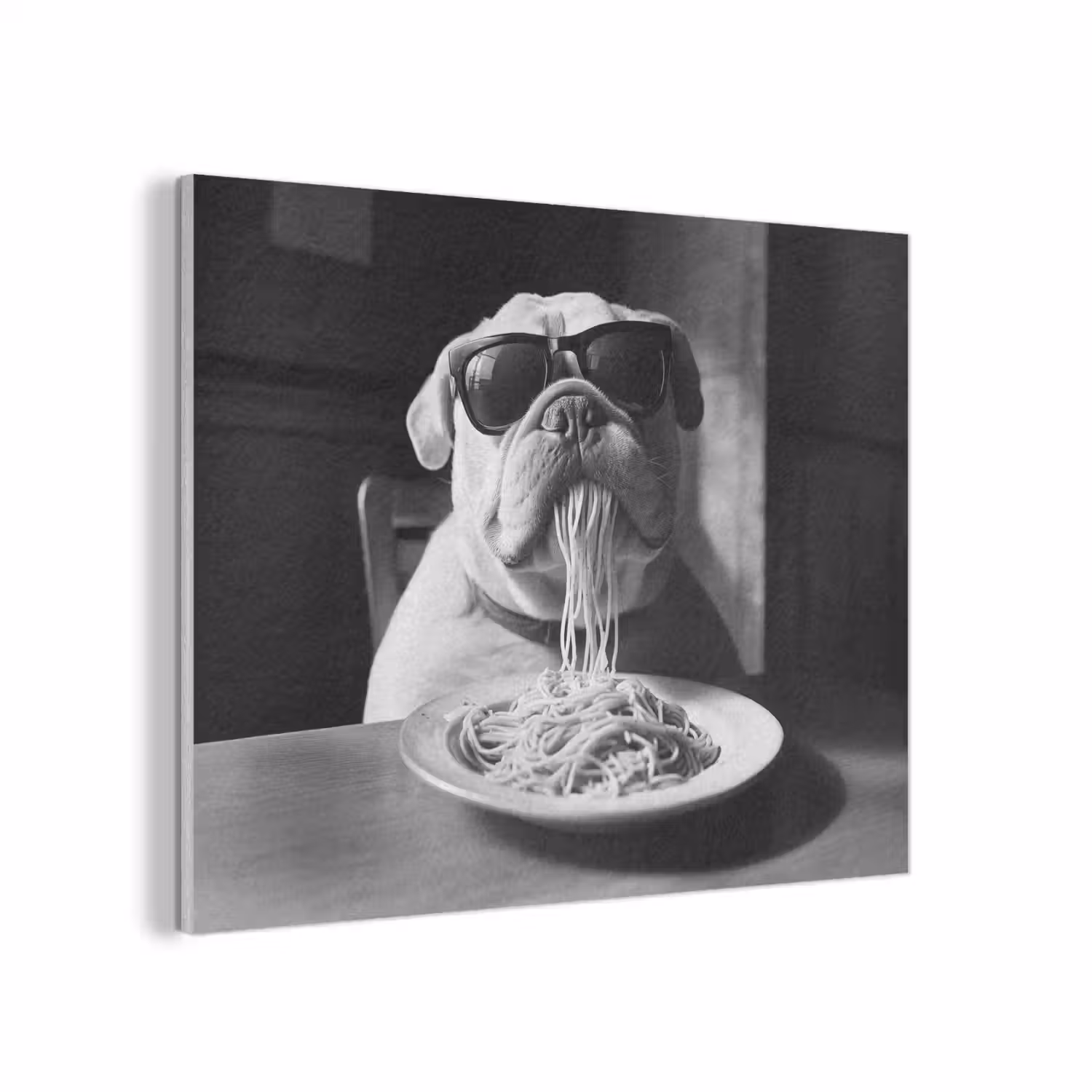 Hond - Bulldog - Pasta - Bril - Stoer - Dieren PET vilt klein -3d