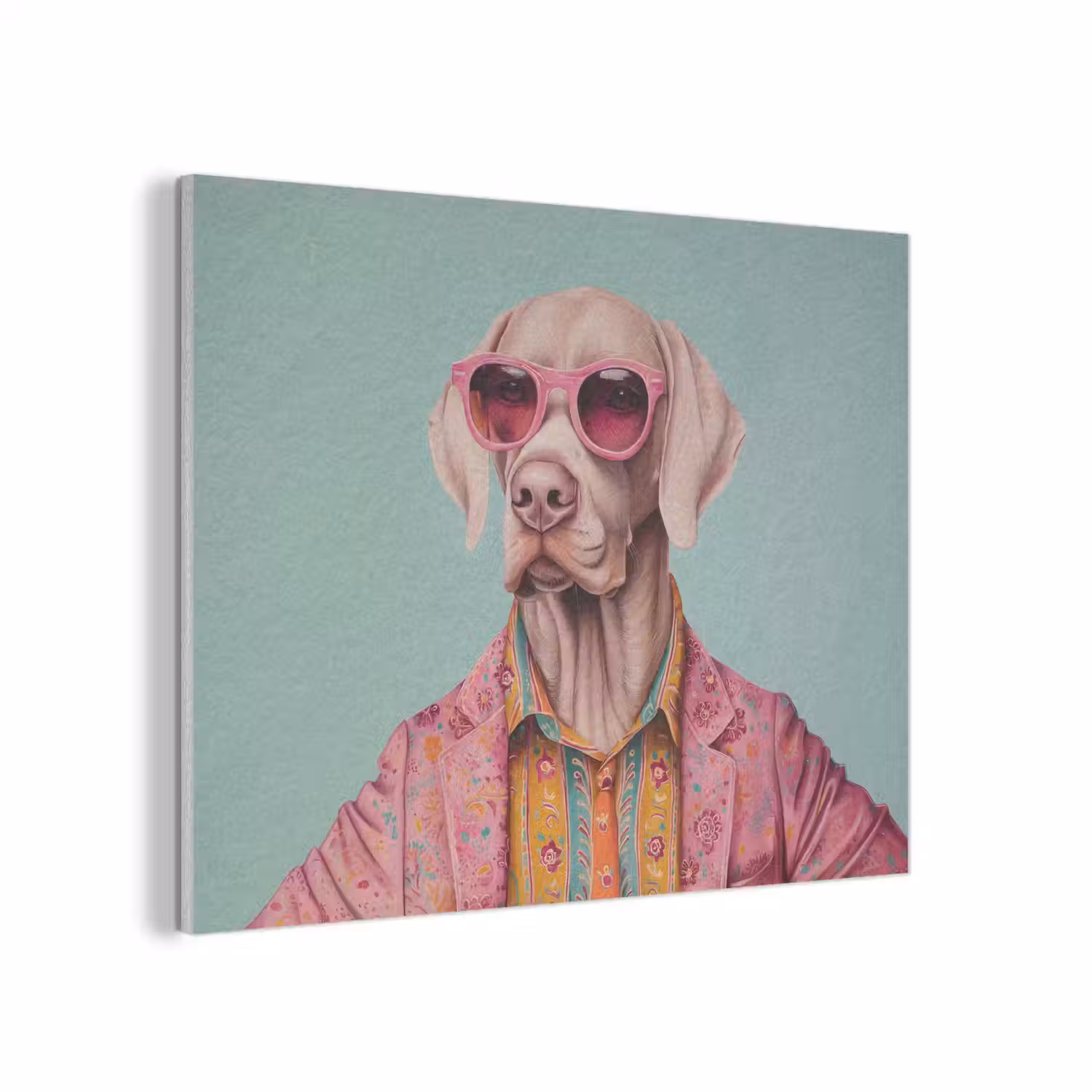Hond - Overhemd - Bloemen - Bril PET vilt klein -3d