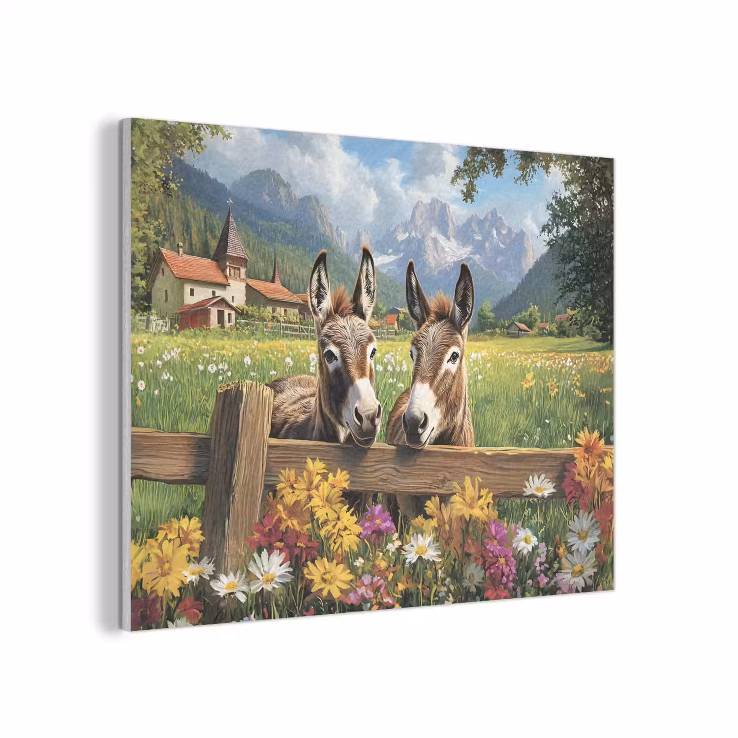 Ezels - Bloemen - Zomers PET vilt klein -3d